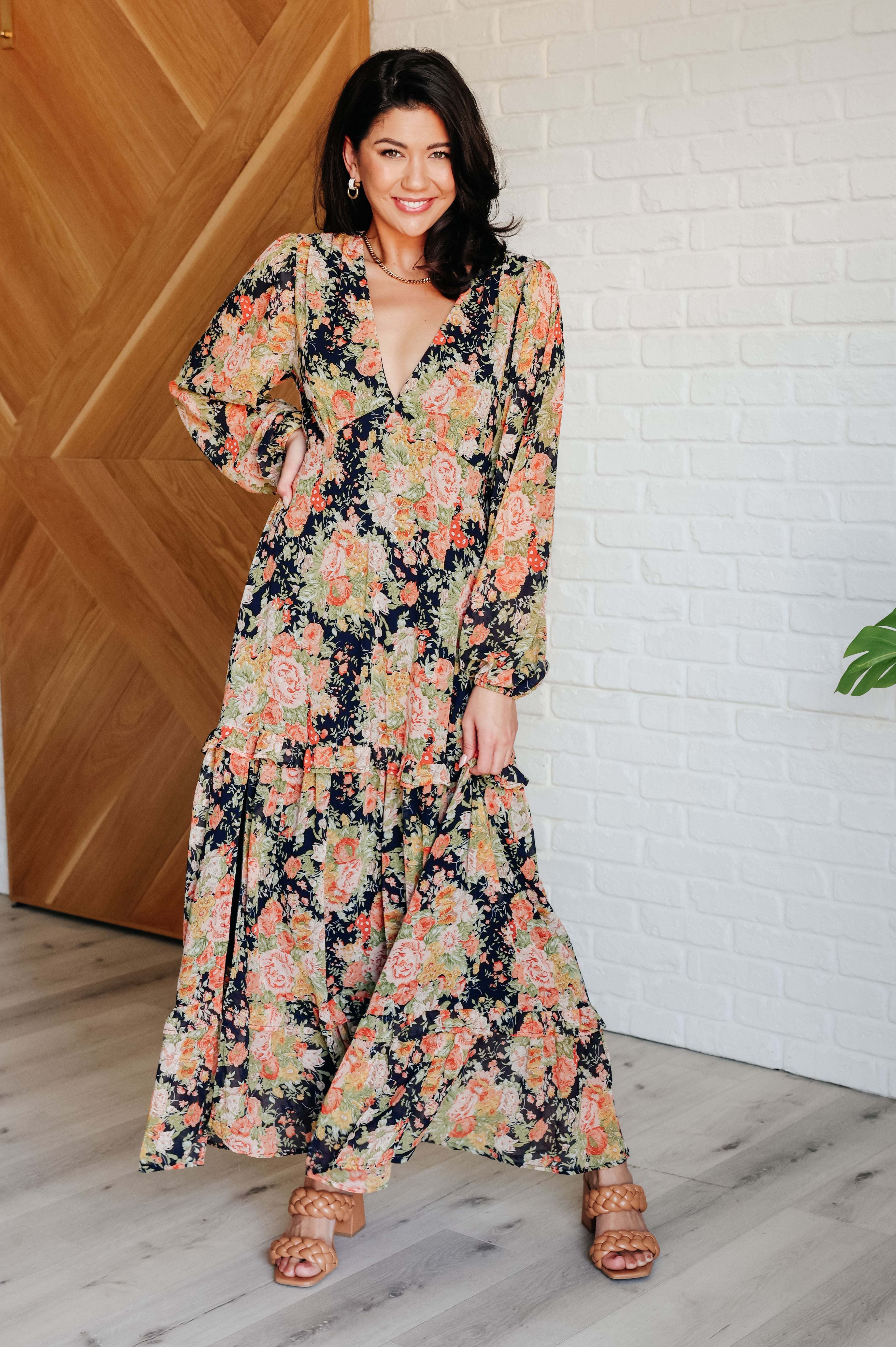 My Heart Will Go On Elegant Tiered Balloon Sleeve Dress for Women | Romantic Date Night & Special Occasion Outfit