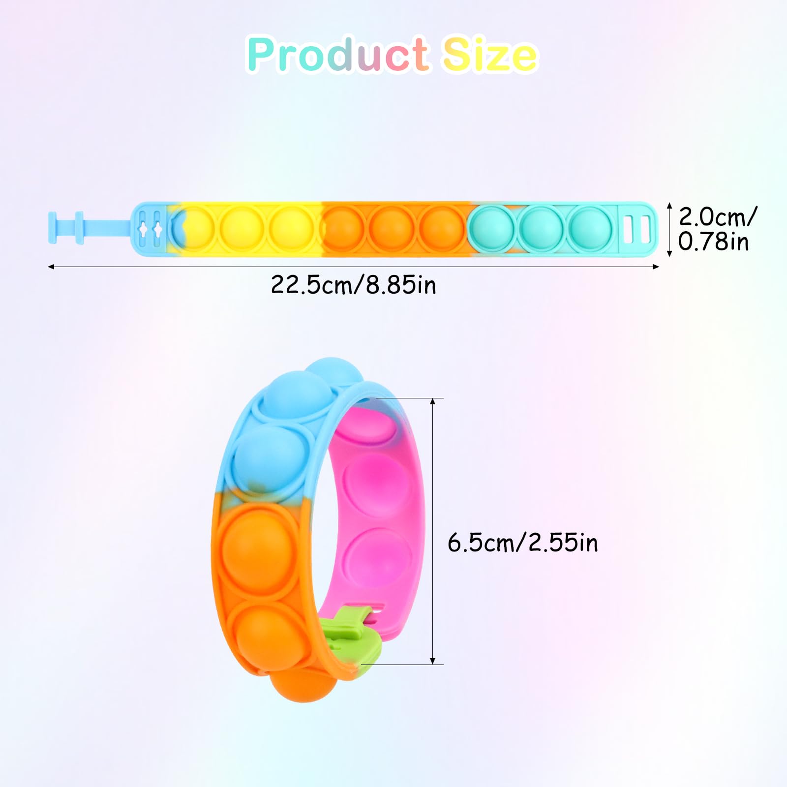 Pop It Push Bubble Fidget Sensory Toy Bracelet - Stress Relief & Anxiety Relief for Kids & Adults - Perfect for Classroom, Office, Travel & Home Use