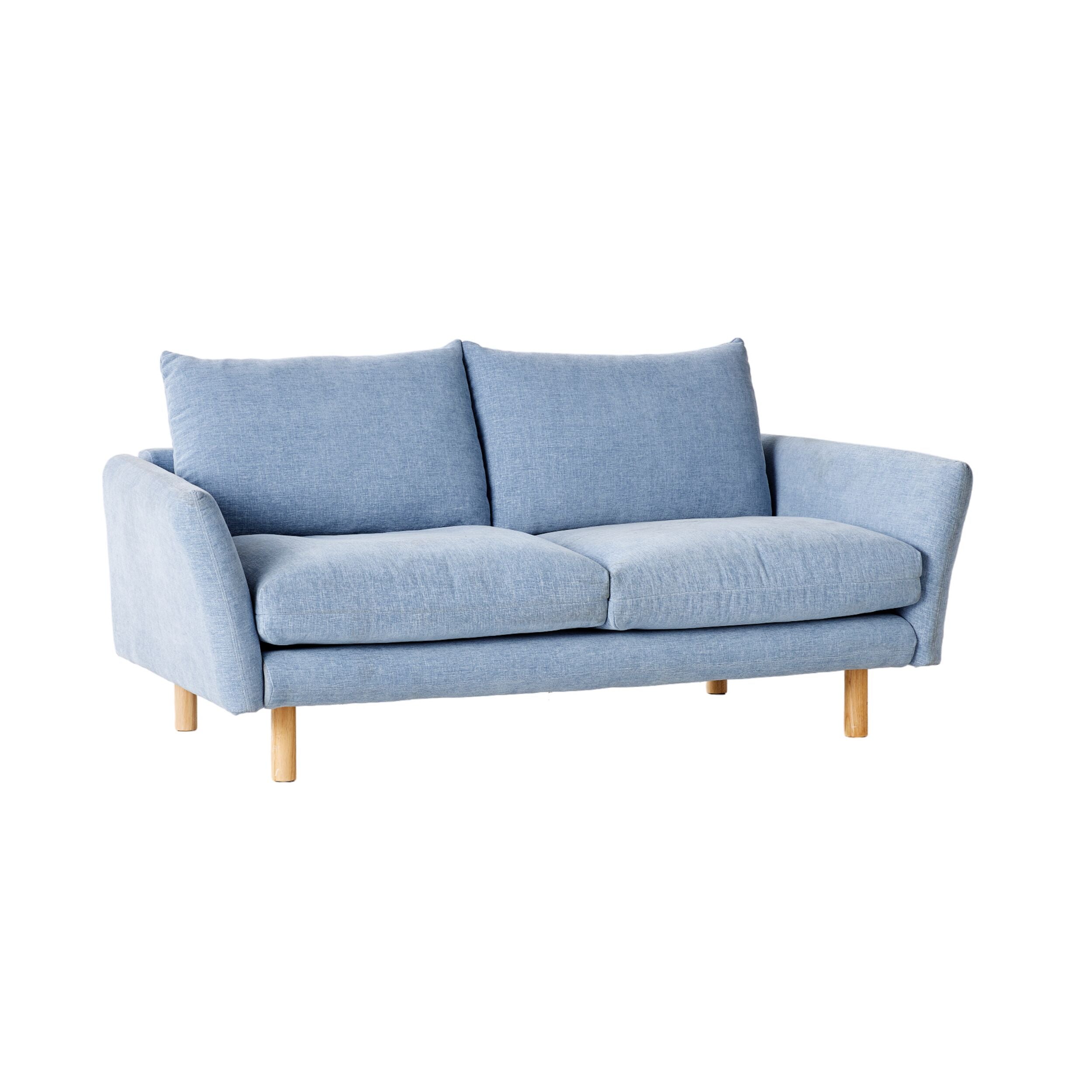 Stylish Austin 2-Seater Sofa in Serene Morning Sky Blue - Perfect for Living Rooms, Apartments & Cozy Spaces