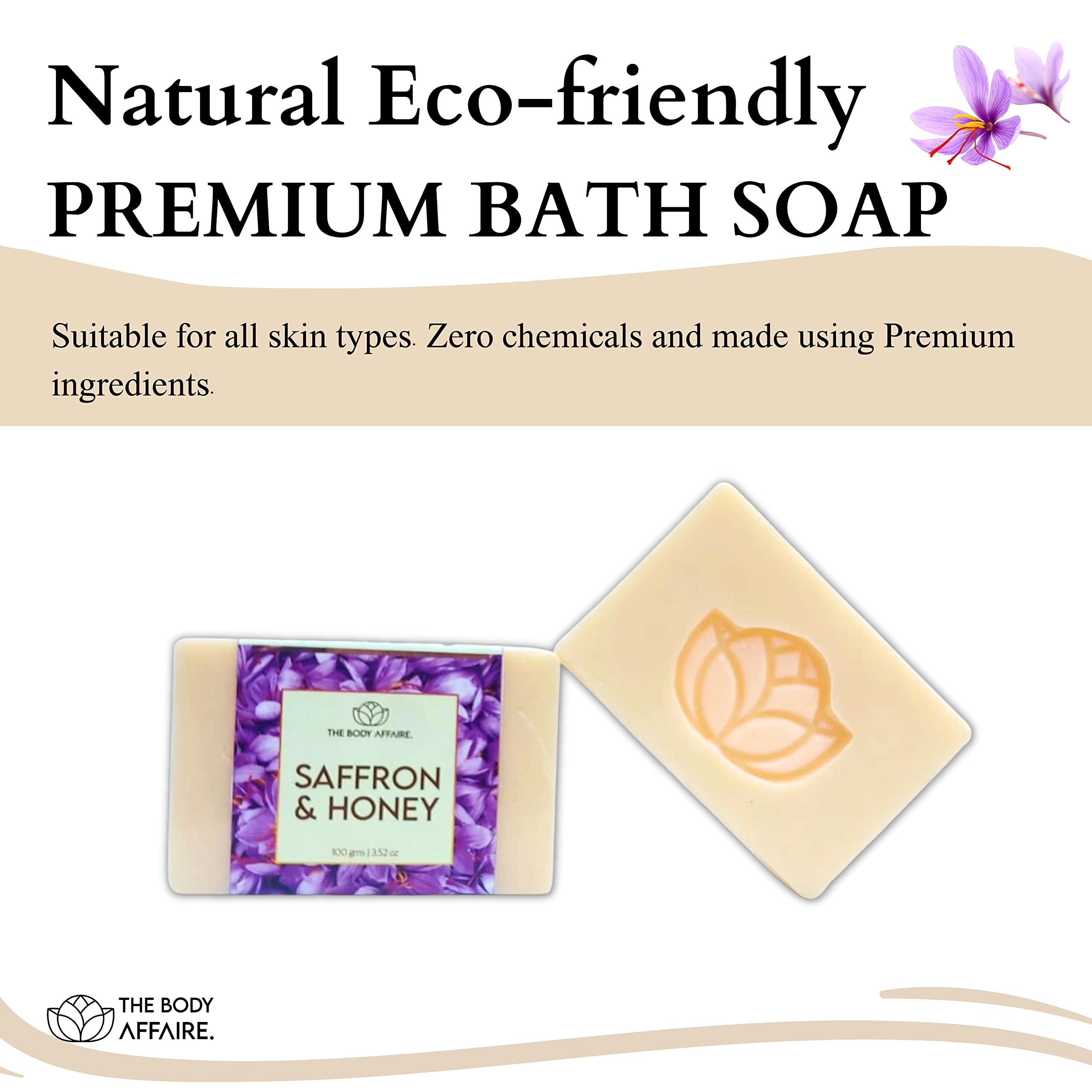 FORGANIK Handmade Saffron & Honey Soap by The Body Affaire - 100g Natural Organic Skincare for Dry & Sensitive Skin - Perfect for Daily Face & Body Cleansing, Gift Sets & Spa Relaxation