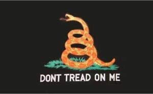 Black Gadsden Flag 3x5 FT - Double Sided for Outdoor & Tea Party Decor