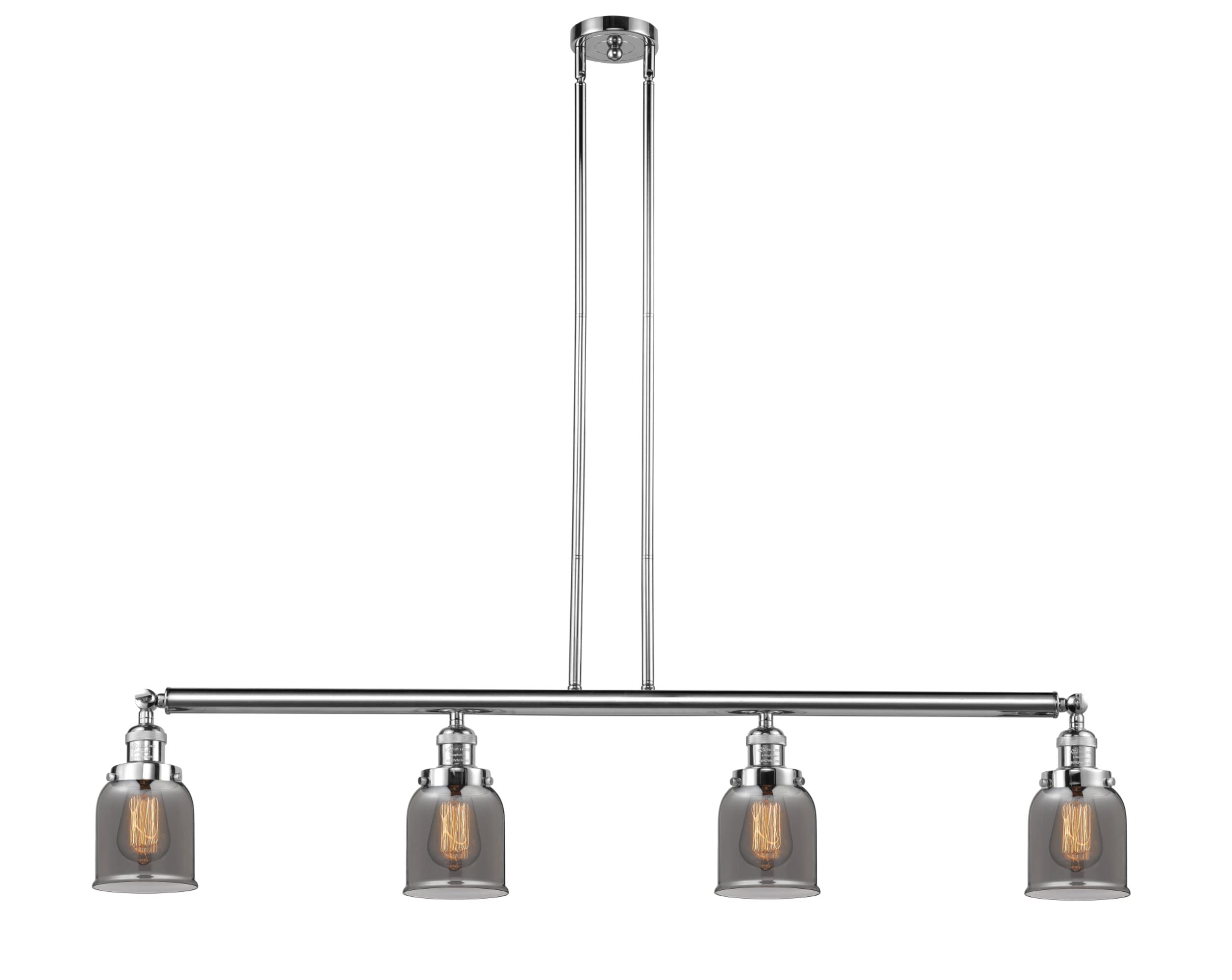 214-PC-G53 Small Bell 3-Light Island Pendant Light in Polished Chrome - Perfect for Kitchen Islands, Dining Rooms & Modern Home Decor