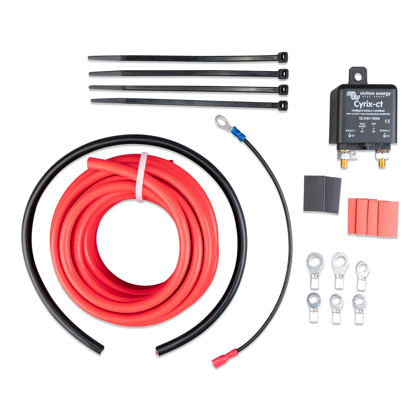 Victron Cyrix CT 12V/24V 120A Battery Combiner Kit - Marine & RV Dual Battery Charging System for Boats, Campers, and Off-Grid Power Solutions
