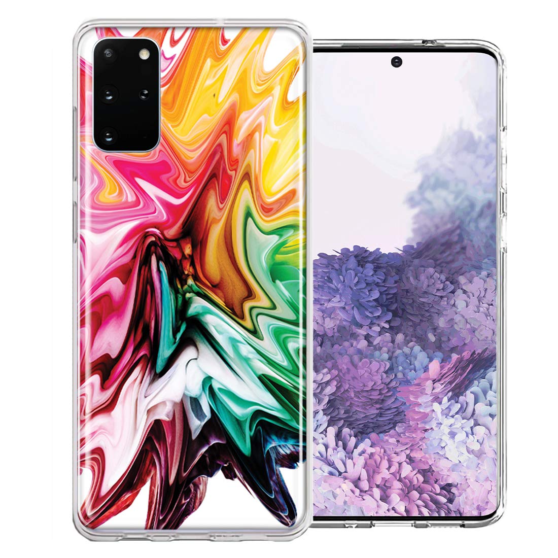 Samsung Galaxy S20 Case - Rainbow Flower Abstract Design Double Layer Protective Cover | Durable & Stylish for Everyday Use, Travel, and Outdoor Activities