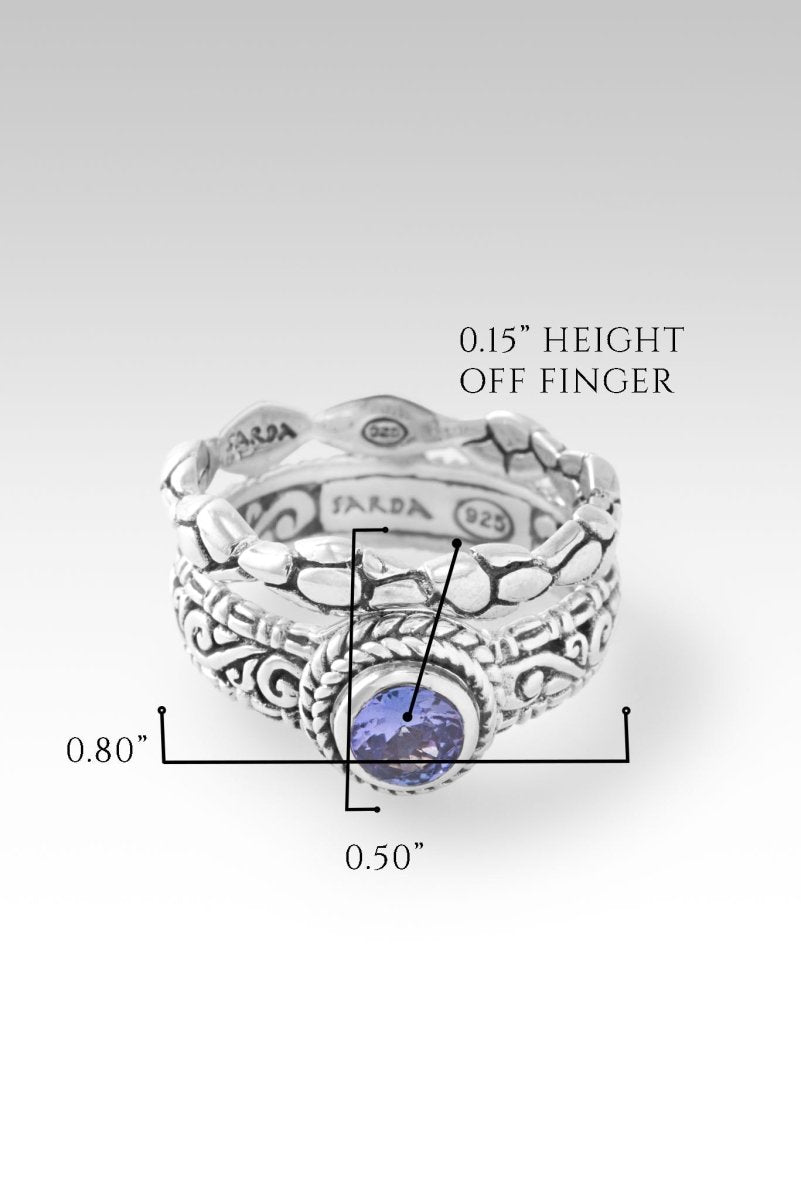 Tanzanite Ring Set of 2 - Elegant Sterling Silver Stackable Rings for Women | Perfect for Anniversary Gifts, Valentine's Day & Special Occasions