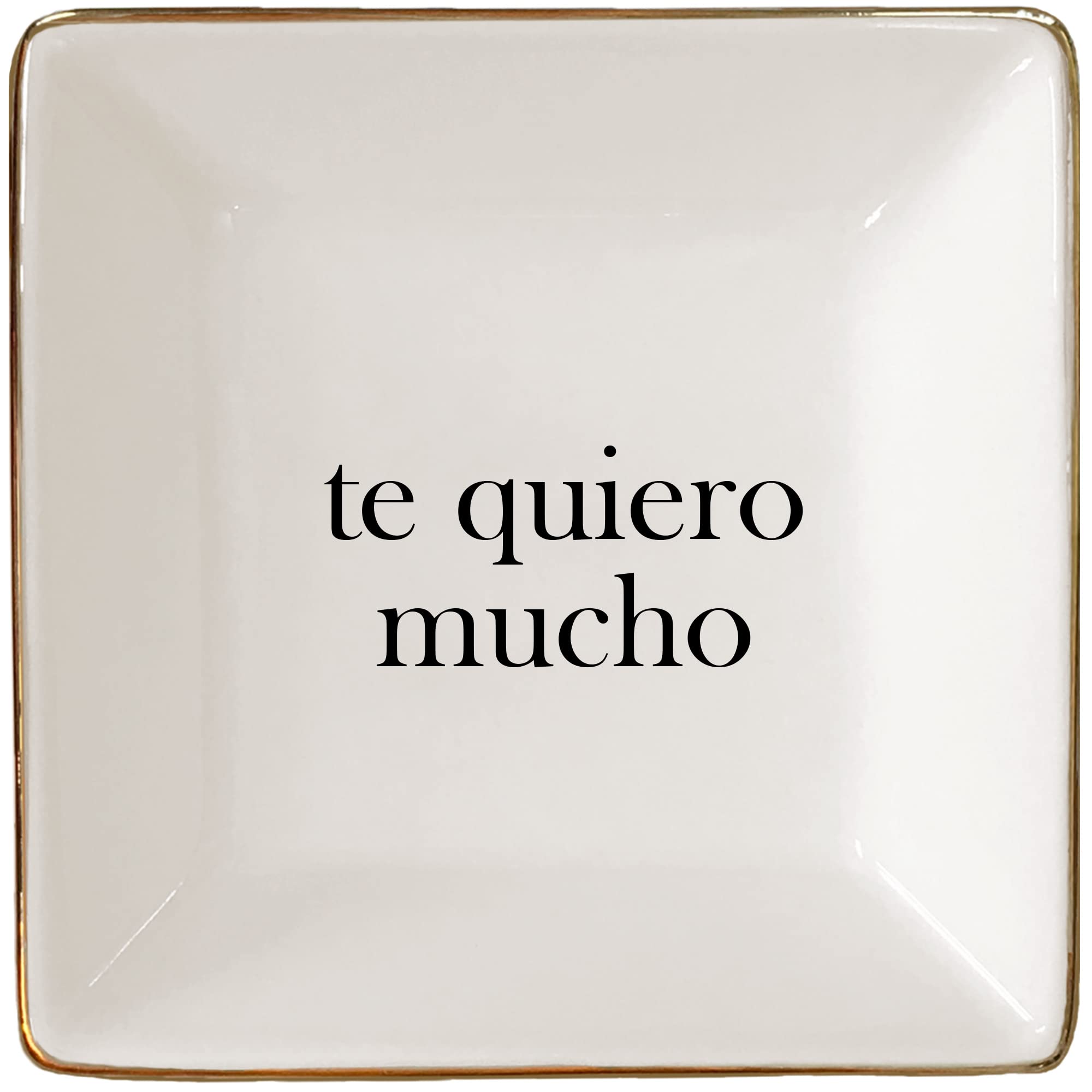 Te Quiero Mucho Jewelry Ring Holder - Spanish Love Gift for Mother's Day | Elegant Ring Dish for Jewelry Storage