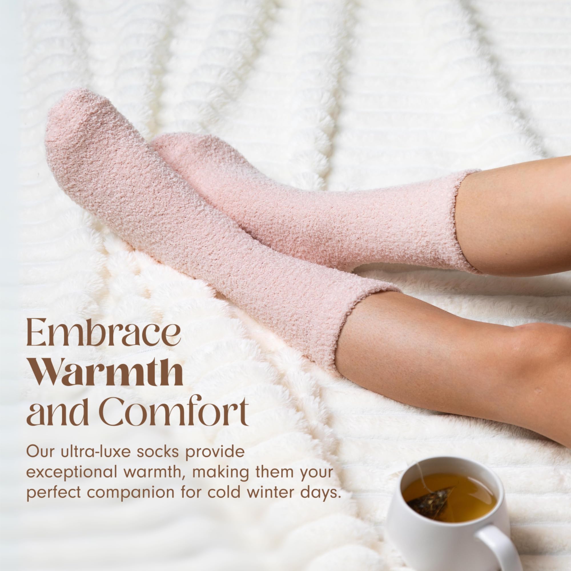 Unboxme Gifts Ultra Soft Cloud Socks for Women & Men - Warm & Cozy Luxury Sleep Socks with Plush Fabric - Perfect for Relaxing at Home, Spa Days & Cold Weather Comfort