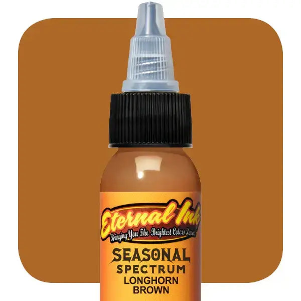 Longhorn Brown Eternal Ink - 1 oz Bottle for Tattoo Artists & Permanent Makeup | High-Quality, Long-Lasting Tattoo Ink for Professional Use