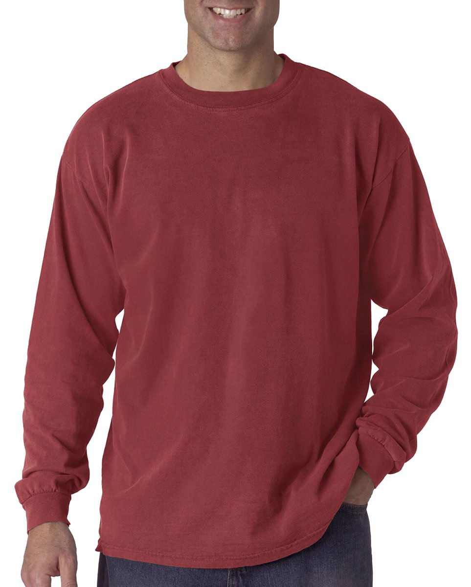Comfort Colors Chouinard Heavyweight Long Sleeve T-Shirt for Men - Soft Garment-Dyed Cotton Tee - Perfect for Casual Wear, Outdoor Activities & Layering