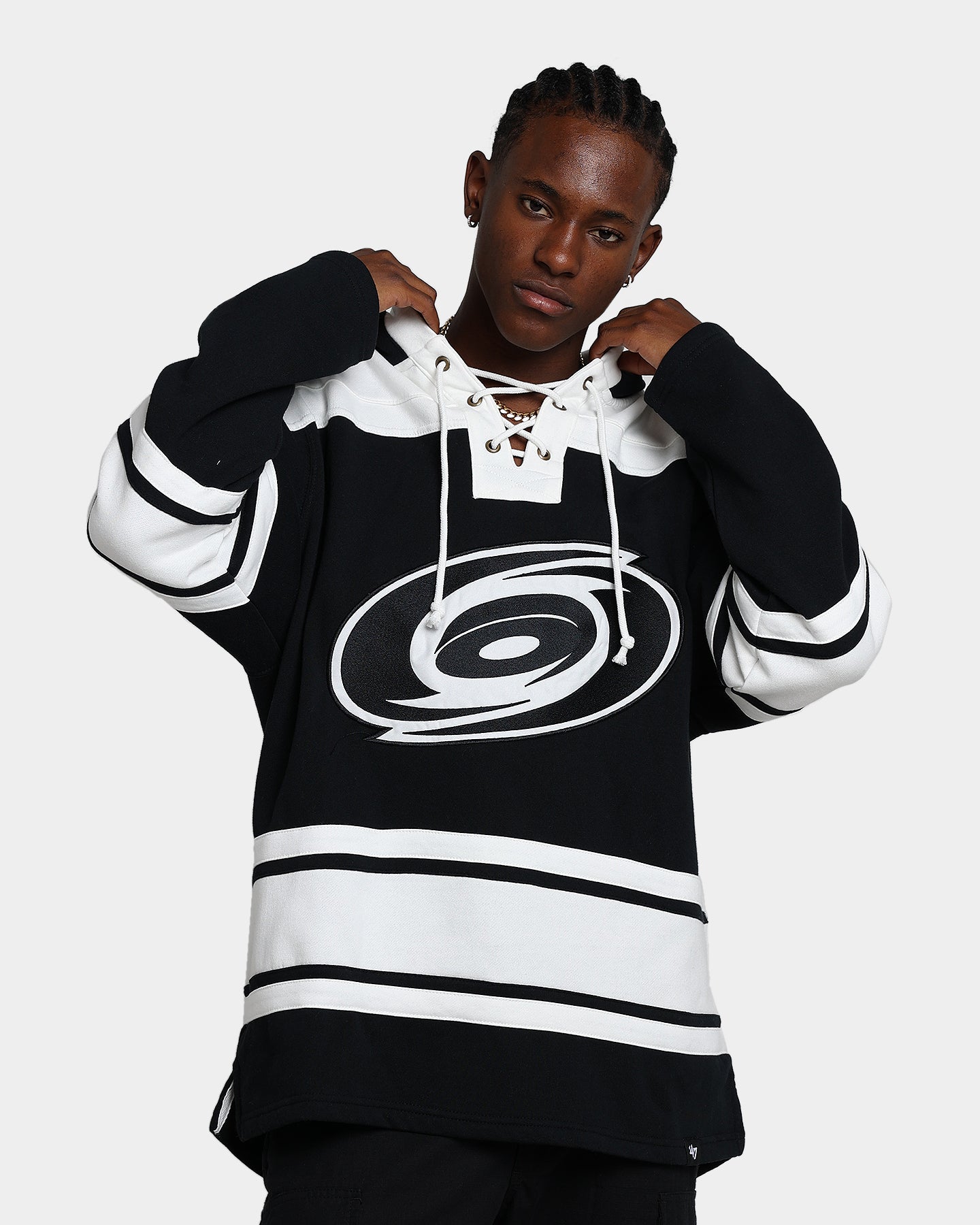 47 Brand Carolina Hurricanes Superior Lacer Hoodie - Jet Black NHL Fan Apparel for Men & Women - Perfect for Game Day, Tailgating & Casual Wear