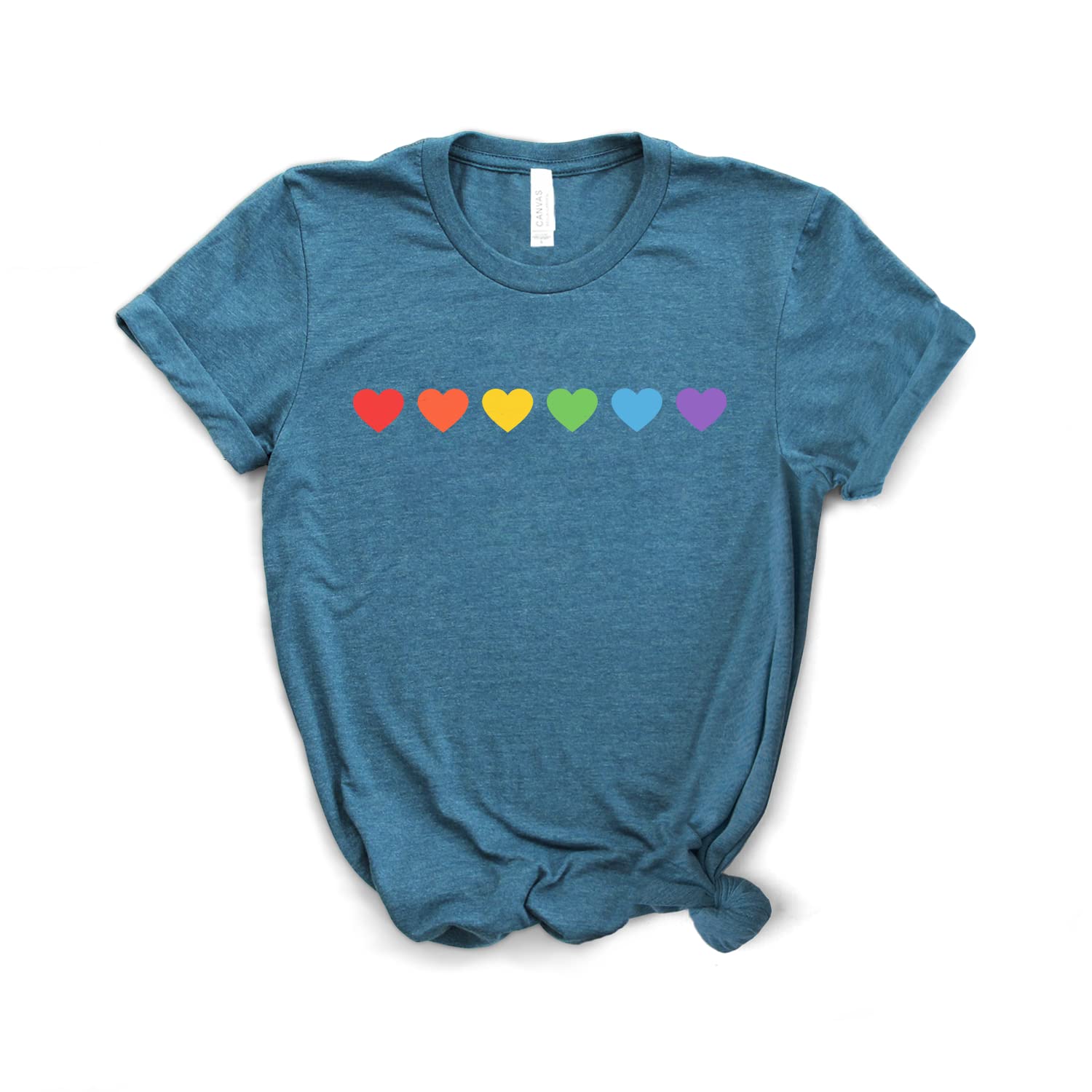 Love Wins Pride T-Shirt - Rainbow Heart Gay & Lesbian Equality Shirt - Soft Unisex Tee for LGBTQ+ Events, Parades and Daily Wear