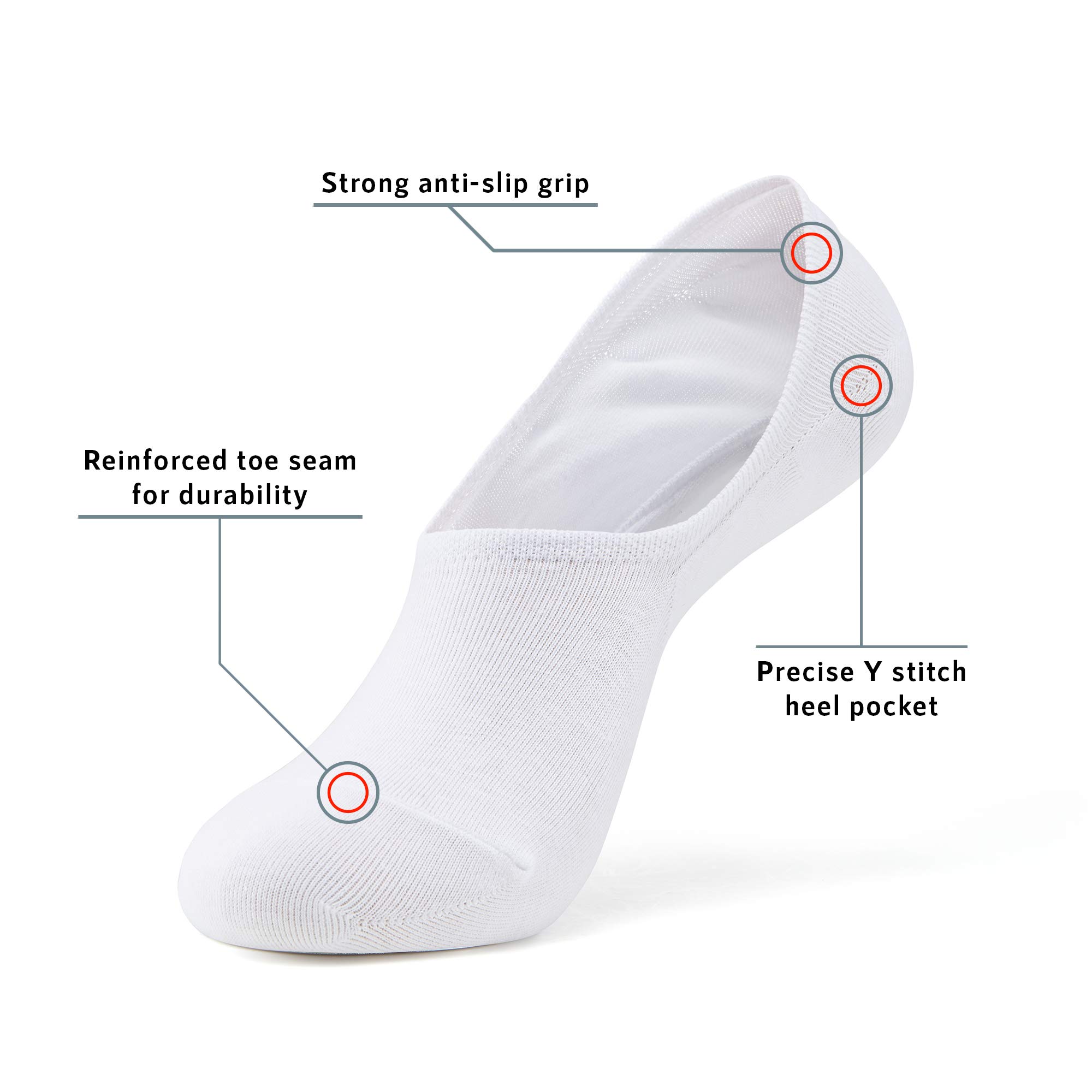 MONFOOT 10 Pairs Invisible No Show Socks for Men & Women - Anti-Slip, Breathable, Comfortable Low Cut Socks for Sneakers, Loafers, and Casual Shoes - Perfect for Workouts, Running, and Daily Wear