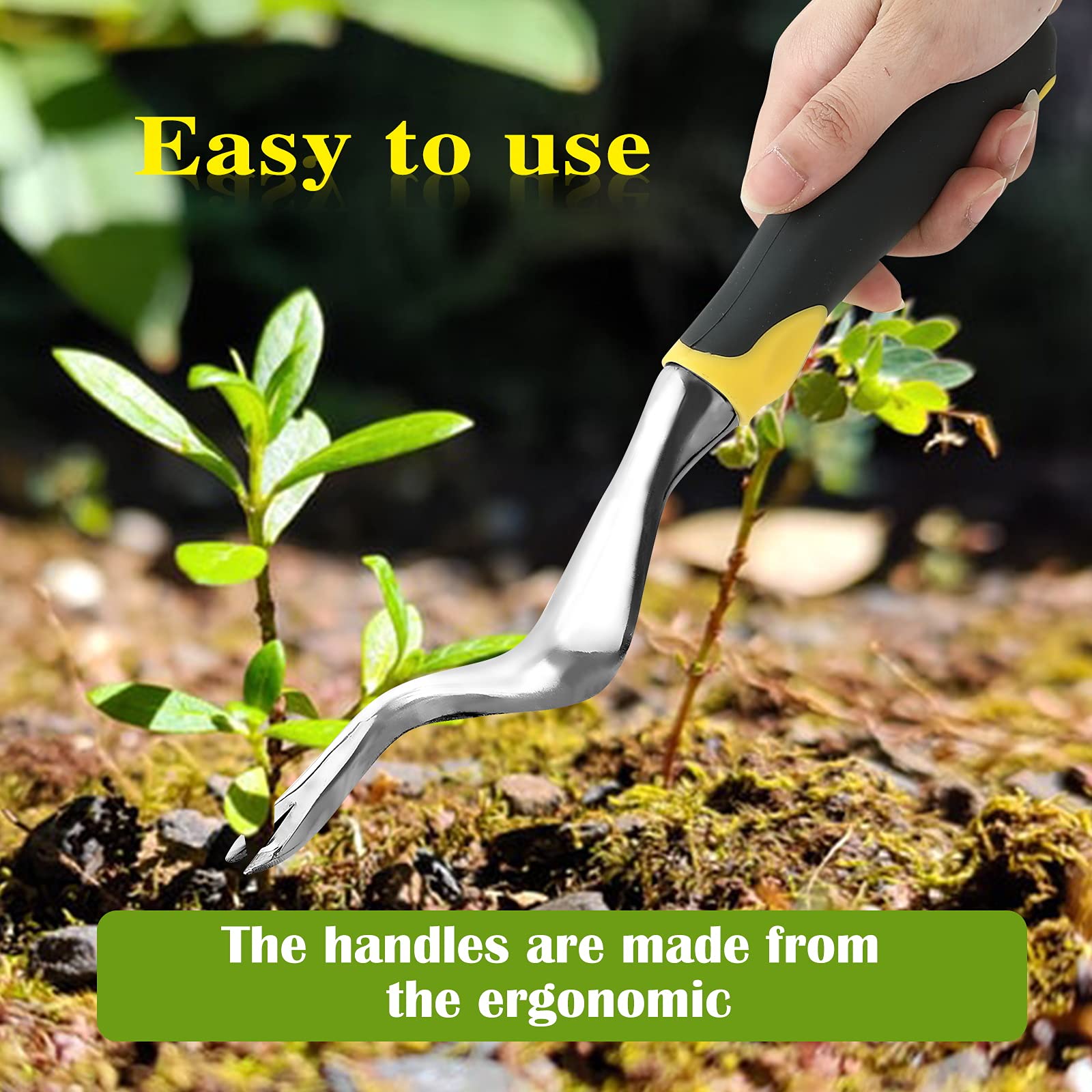 2 Pack Hand Weeder Tool - Ergonomic Garden Weeding Tools for Lawn, Farm & Transplanting | Durable Weed Puller with Comfort Grip for Easy Weed Removal | Perfect for Home Gardeners & Professional Landscaping