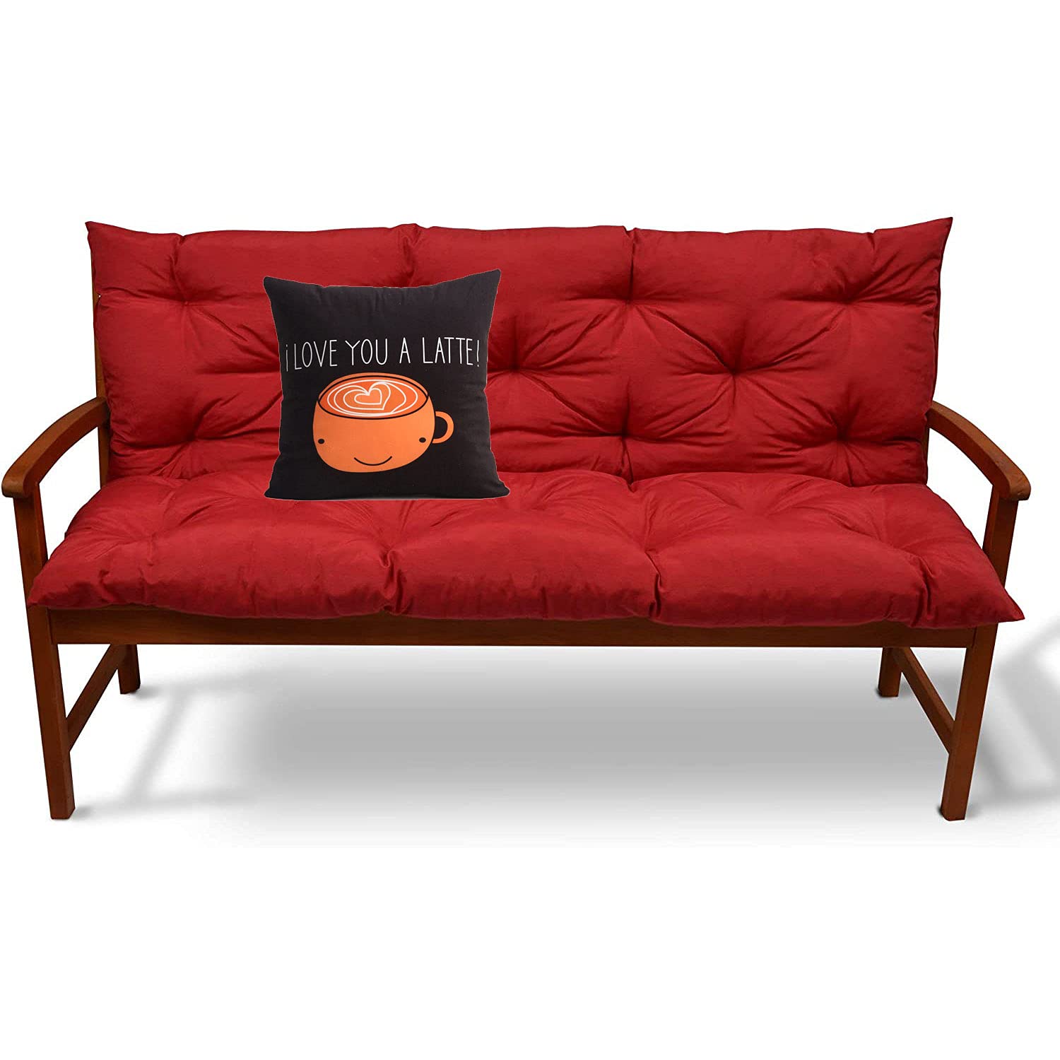 **Waterproof Outdoor Bench Cushion with Backrest – 40 x 60 Inch Replacement Swing Cushion Set (2 or 3 Seater) – Overstuffed Patio & Garden Swing Cushions with Throw Pillow – Perfect for Porch, Deck, and Backyard Relaxation**