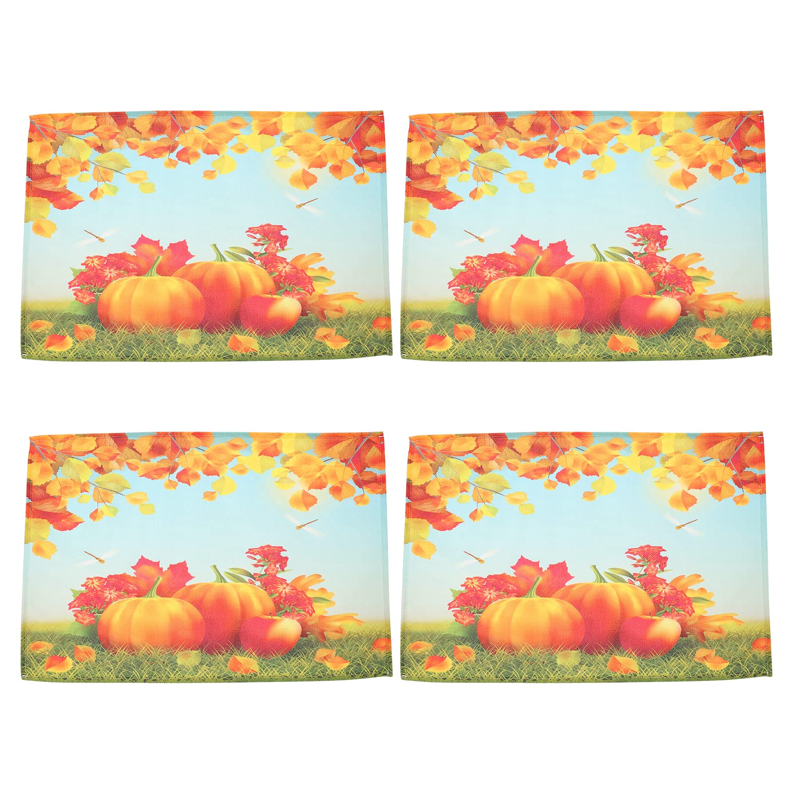 DOITOOL Thanksgiving Placemats Set of 4 - Creative Table Mats with Cutlery Pockets, Assorted Colors - Perfect for Holiday Dining, Family Gatherings & Festive Home Decor