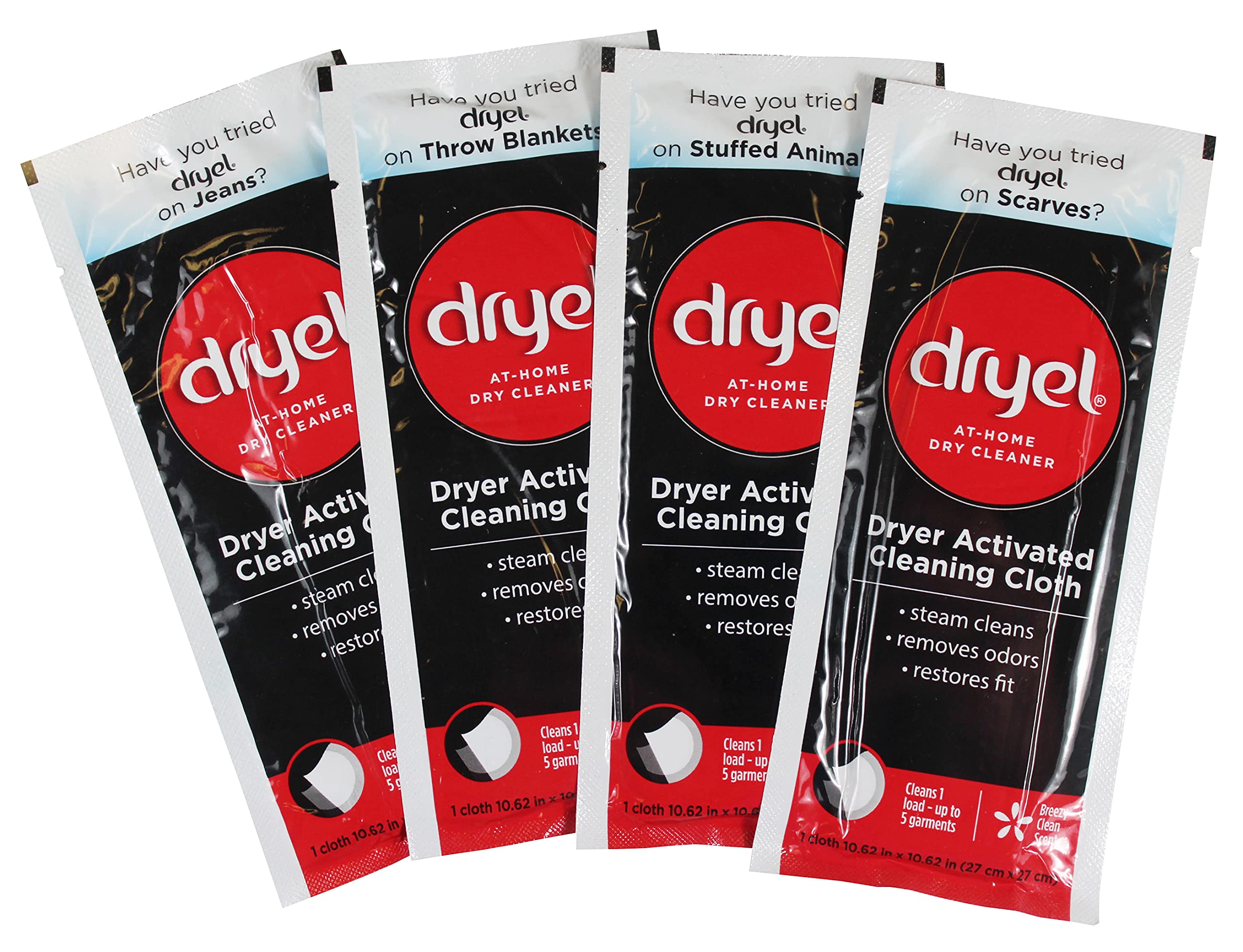 Dryel At-Home Dry Cleaner Refill Kit - 4 Pack (8 Loads) | Eco-Friendly Fabric Care Solution for Clothes, Suits & Delicates | Perfect for Travel, Office Wear & Special Occasions