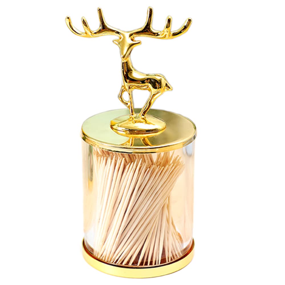 Premium Crystal Glass Toothpick Holder with Lid - Elegant Toothpick Dispenser for Kitchen, Dining Room & Living Room - Perfect for Home, Restaurants & Gifting