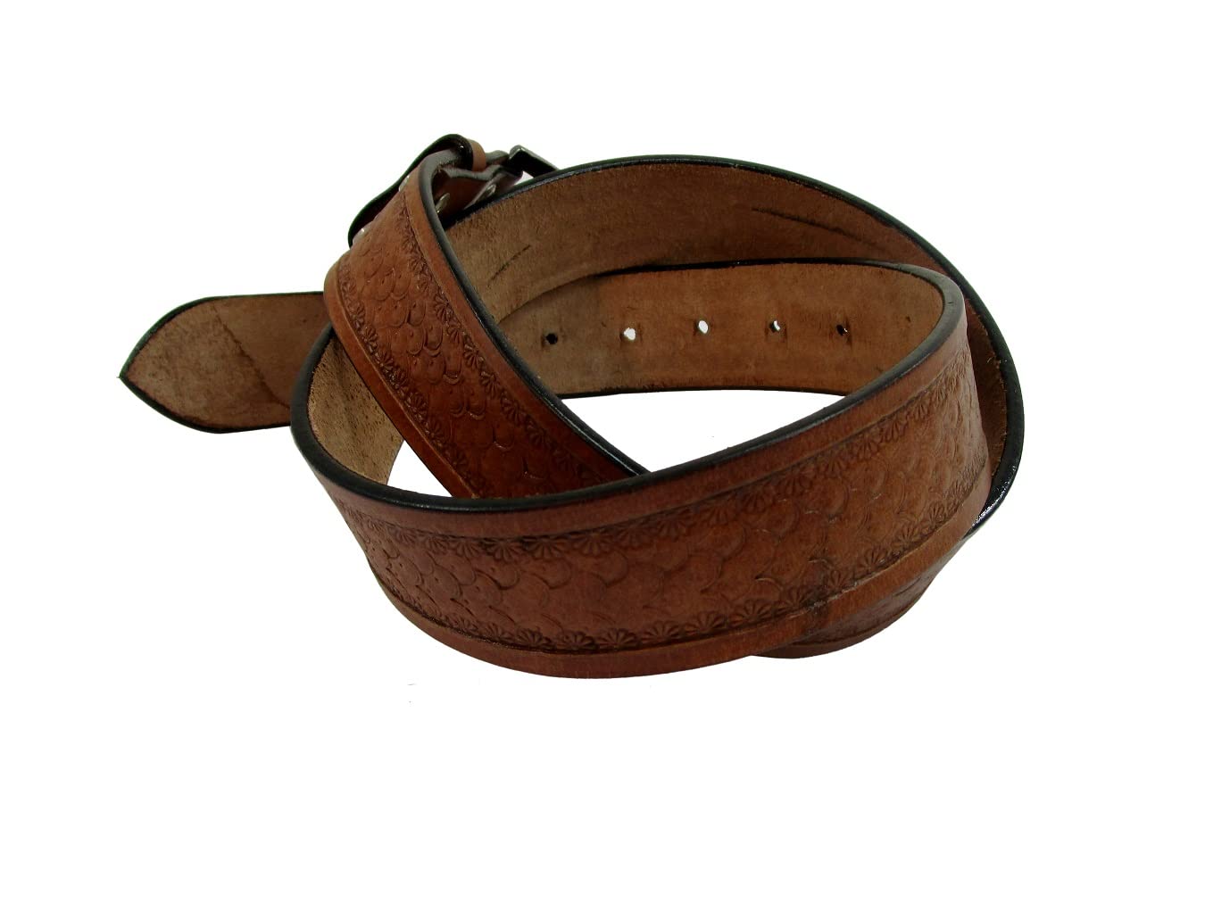 Premium Western Leather Belt for Men & Women - Dragon Scale Tooled Design for Work, Casual & Office Wear - Durable & Stylish Fashion Accessory for Everyday Use, Gifts & Western Outfits