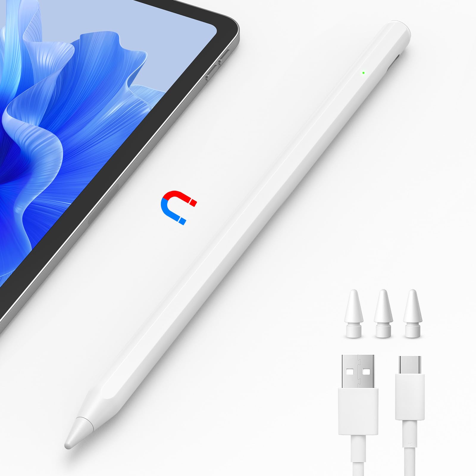 Fast Charging Stylus Pen for iPad (2018-2023) - 8-Minute Charge, Palm Rejection & Tilt Sensitivity - Compatible with iPad Pro 11