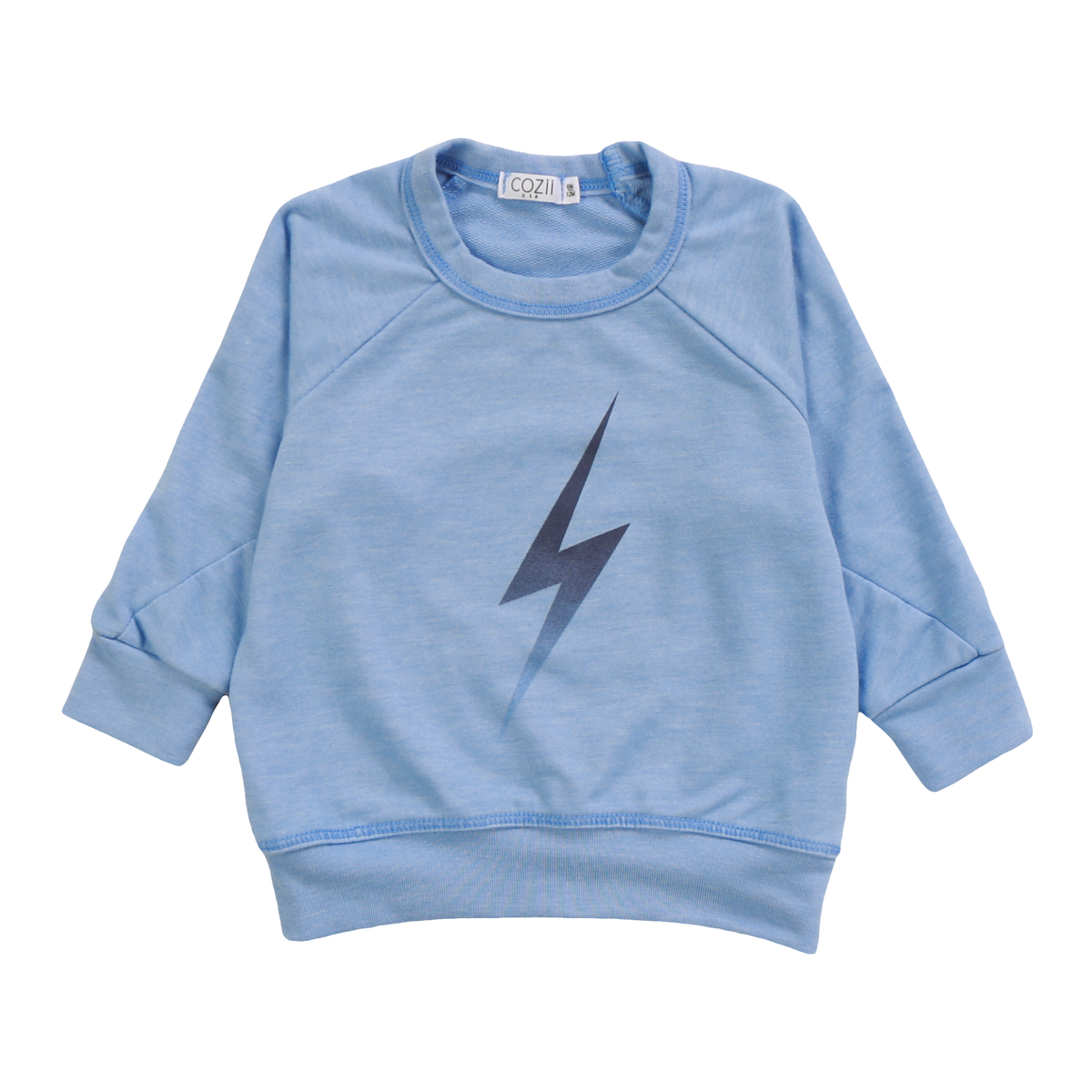 Cozii Long Sleeve Contrast Crew Sweatshirt - Ombre Lightning Bolt Design - Comfortable & Stylish for Men & Women - Perfect for Casual Wear, Gym, and Outdoor Activities