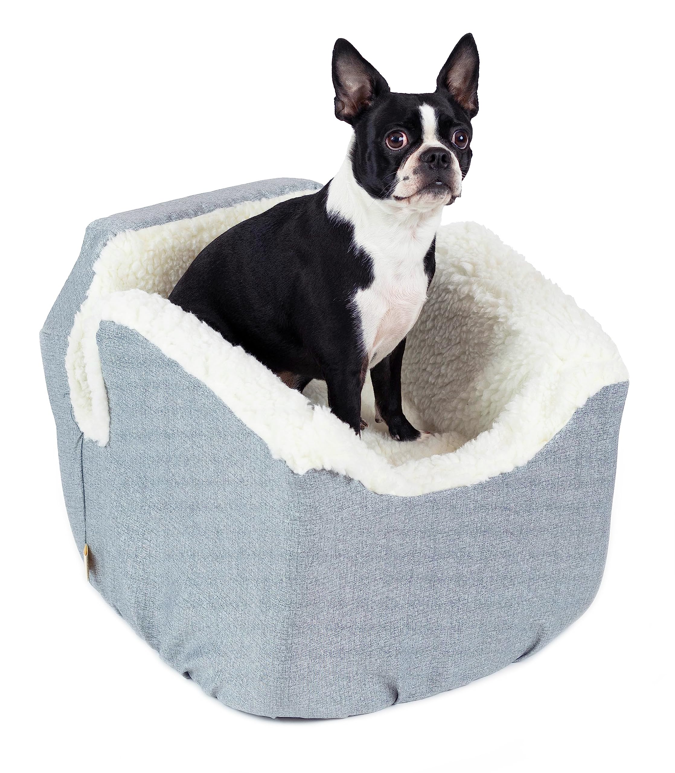 Snoozer Lookout I Dog Booster Car Seat for Small Dogs 5-15 lbs - Stone Diamond Fabric Pet Car Seat to Prevent Motion Sickness - Removable & Machine Washable Cover - Perfect for Road Trips & Vet Visits
