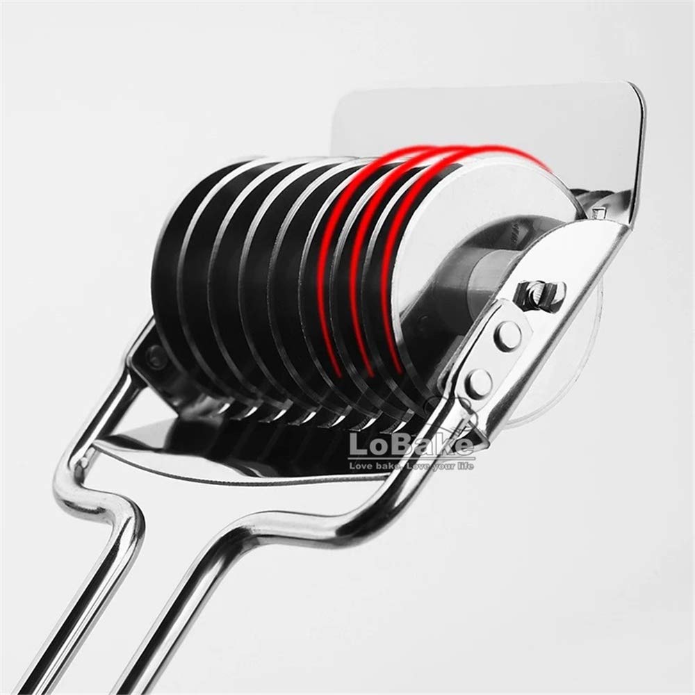Premium Stainless Steel Noodle Cutter - Kitchen Pasta Maker for Homemade Spaghetti, Lasagna & Dough | Small Size Pasta Roller with Lattice Design | Perfect for Italian Cooking, Baking & DIY Pasta Making at Home