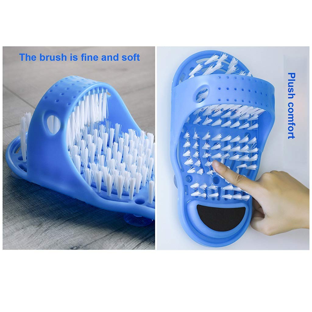 Shower Foot Massager Slippers - Exfoliating Cleaning Massage Shoes with Non-Slip Design for Bathroom & Spa Use - Relaxing Foot Scrubber Washer for At-Home Pedicures and Stress Relief (One Size Fits Most)