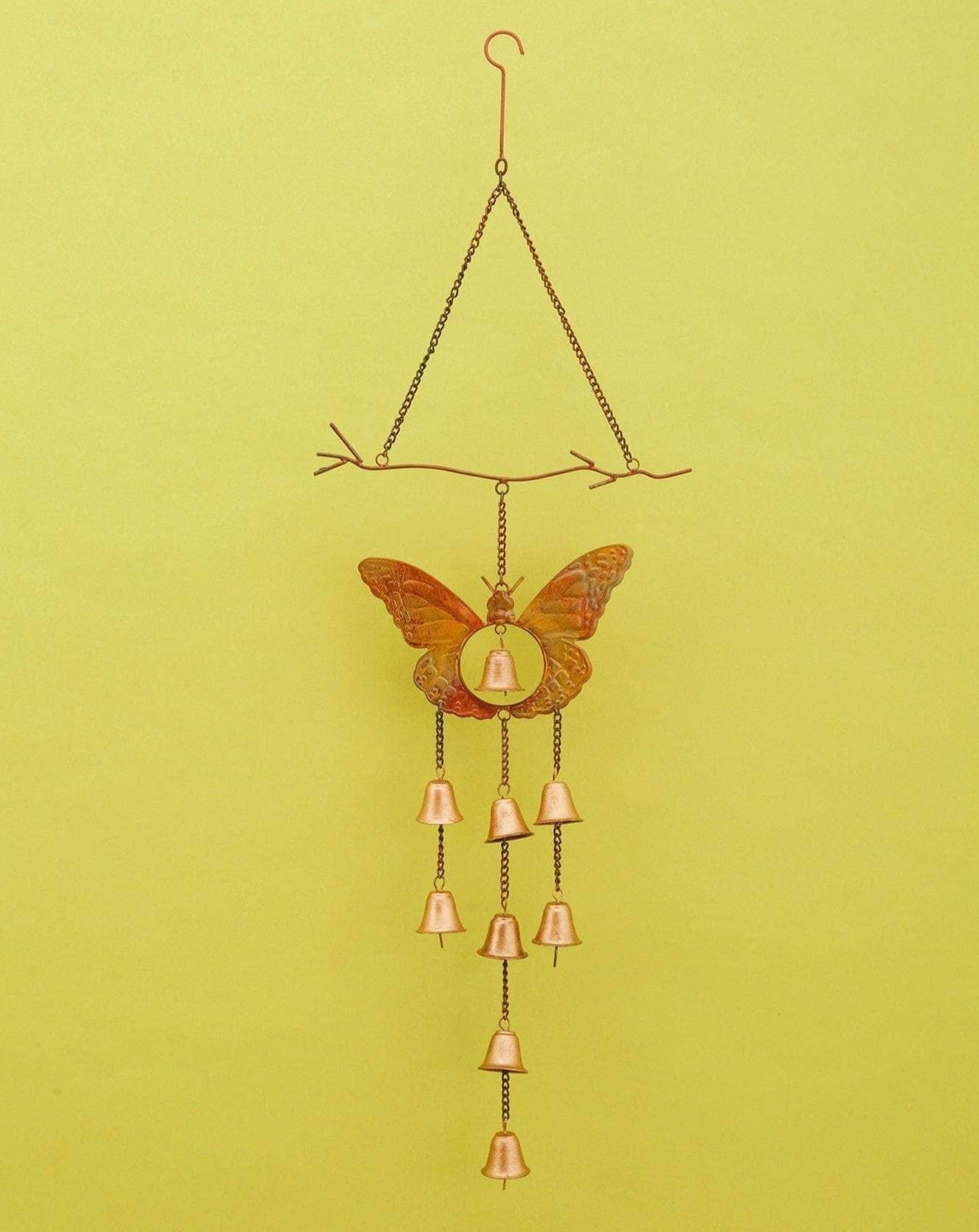Butterfly Wind Chime with Bells - Outdoor Garden Decor, Patio Hanging Ornament for Relaxation & Feng Shui