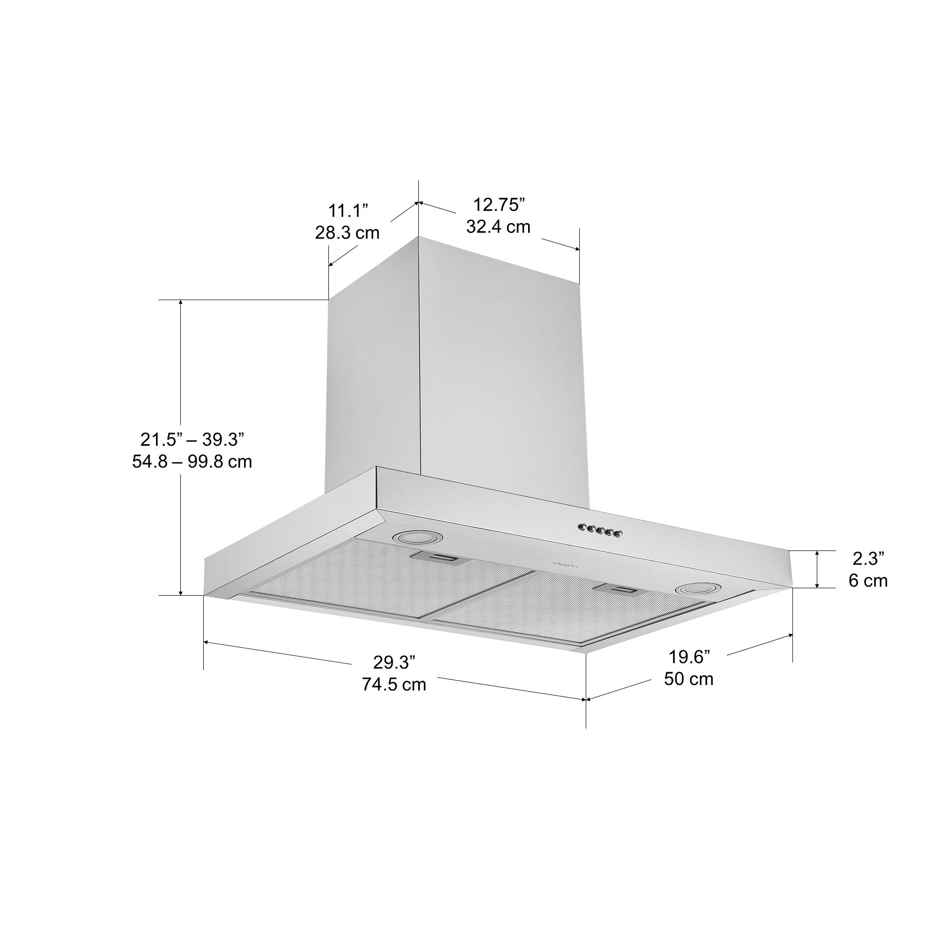30 Inch Stainless Steel Convertible Wall Mount Range Hood - Powerful Kitchen Ventilation for Cooking, Grilling & Baking | Modern & Durable Design