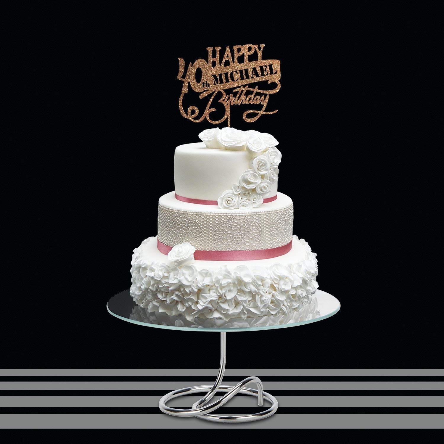 Custom Birthday Cake Topper - Personalized Anniversary & Age Cake Topper for Weddings, Birthdays & Special Celebrations - Perfect for Customized Party Decorations