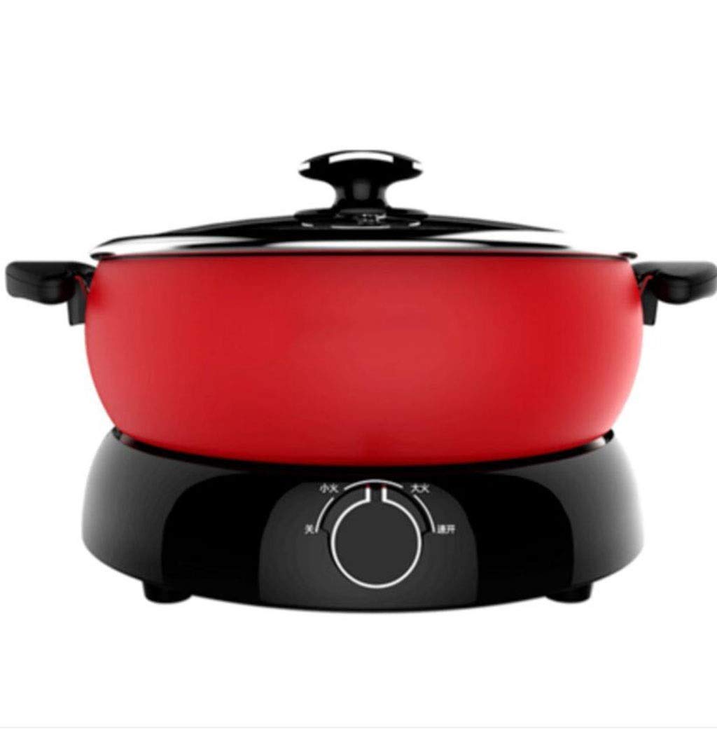 Multifunctional Electric Hot Pot Split Type - 3-in-1 Portable Cooker for Rice, Soup & Stew | Fast Heating Kitchen Appliance | Perfect for Dorm, Office & Small Kitchen Use (Red)