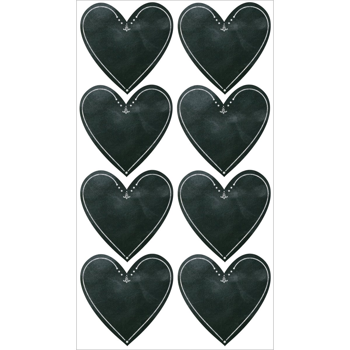 Sticko Chalk Hearts 52-72015 - Decorative Chalkboard Stickers for DIY Crafts, Scrapbooking, and Home Decor - Perfect for Valentine's Day, Weddings, and Classroom Projects