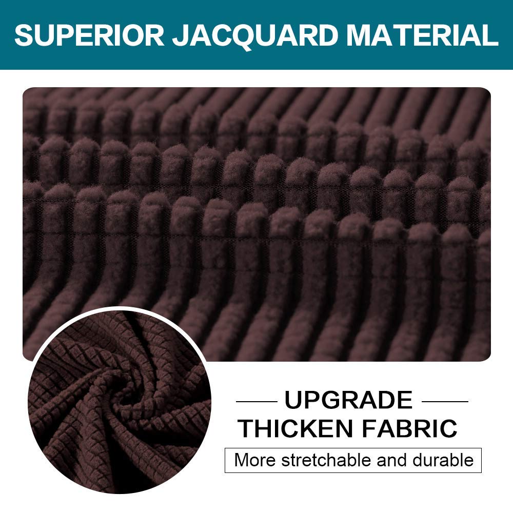 Turquoise Brown 4-Piece Sofa Cover Set & 3-Piece Loveseat Cover - Stretchable Furniture Protector for Living Room, Bedroom, Dorm - Spill & Pet Hair Resistant