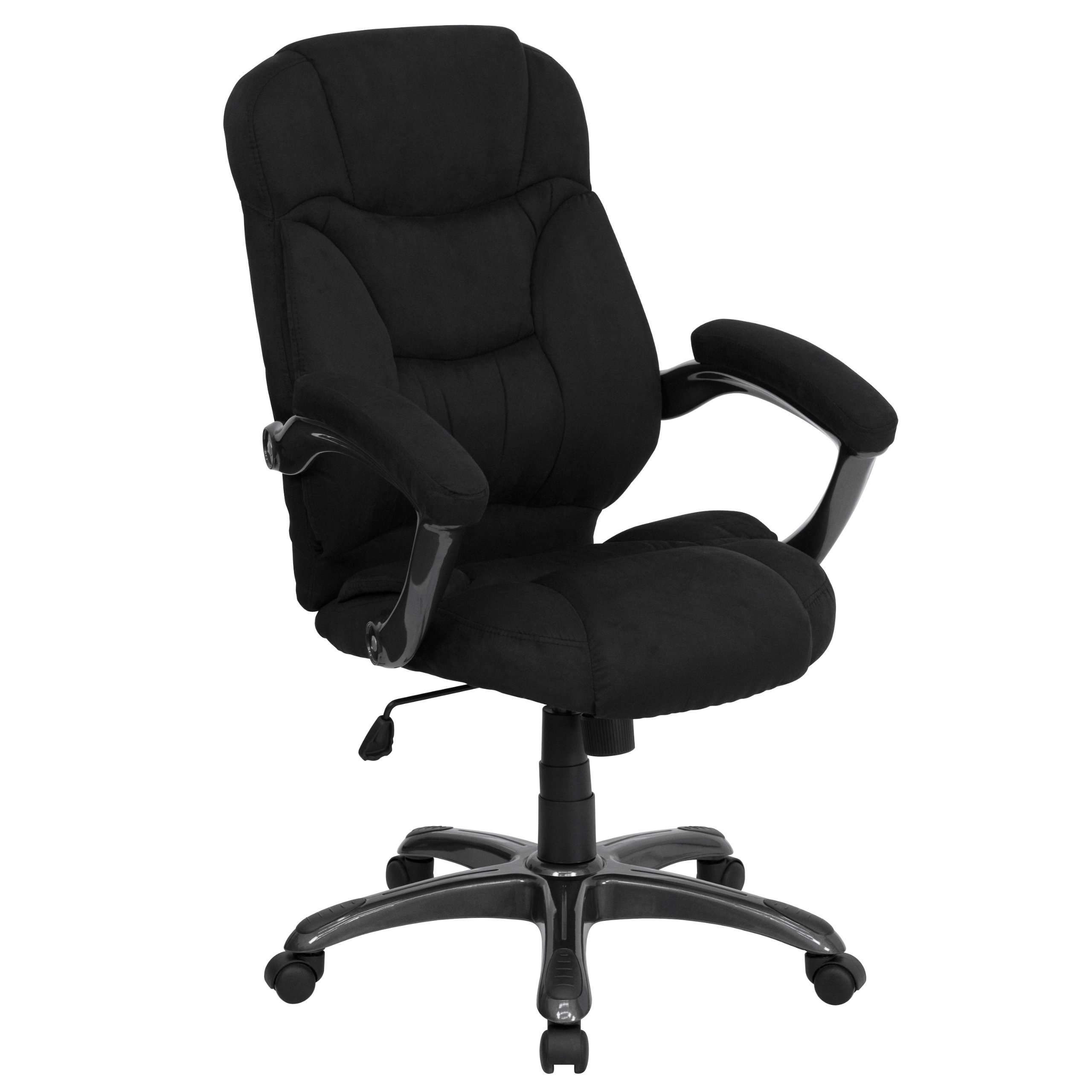 Premium High Back Black Microfiber Executive Office Chair - Ergonomic Swivel Chair with Adjustable Arms & Lumbar Support - Perfect for Home Office, Conference Rooms & Workspaces