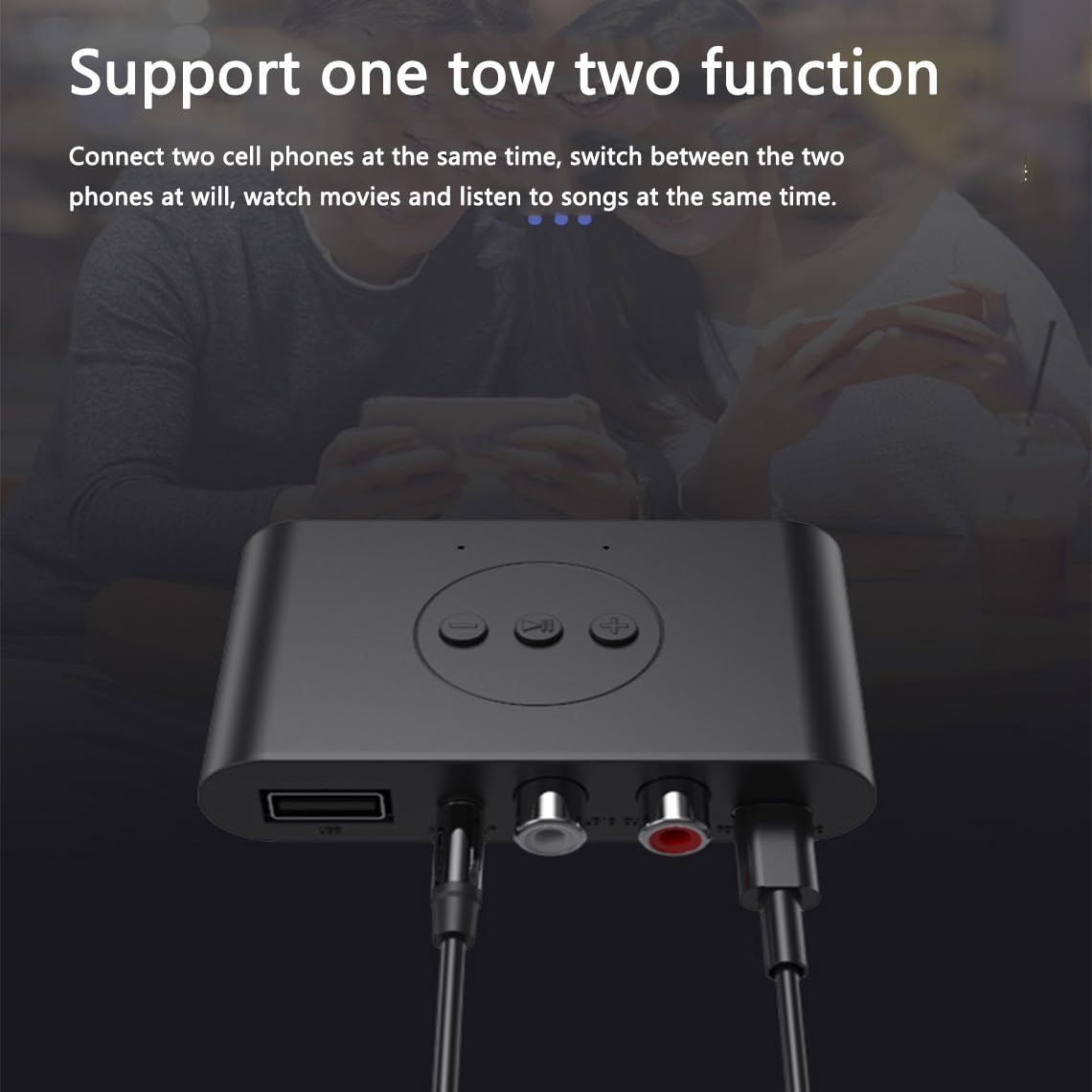 Bluetooth 5.2 Audio Adapter - Wireless Music Streaming Receiver with USB Port for Smartphones, Tablets, Car Speakers & Headphones | Home Theater, Office & Car Audio System Upgrade