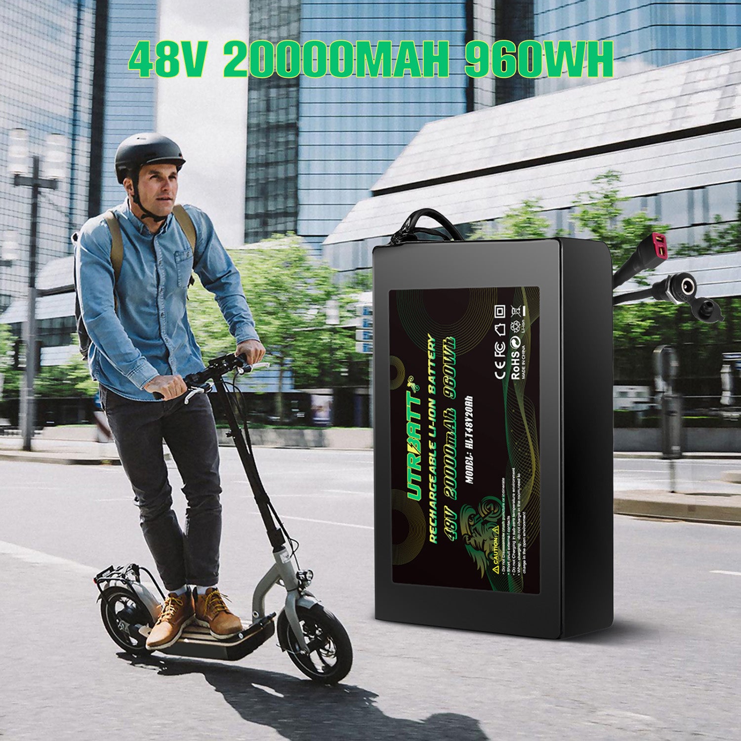 48V 13Ah/20Ah Lithium Ion Electric Bike Battery with 2A Fast Charger - Perfect for E-Bike Commuting, Mountain Biking & Long Distance Rides