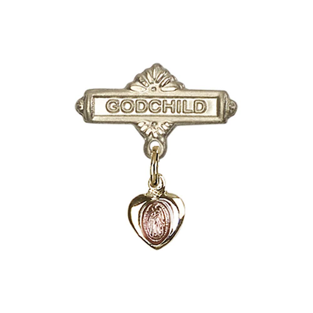 TONYS JEWELRY CO. Baby Badge with Pink Miraculous Charm and Godchild Badge Pin - Perfect for Christenings, Baptisms, and Special Occasions