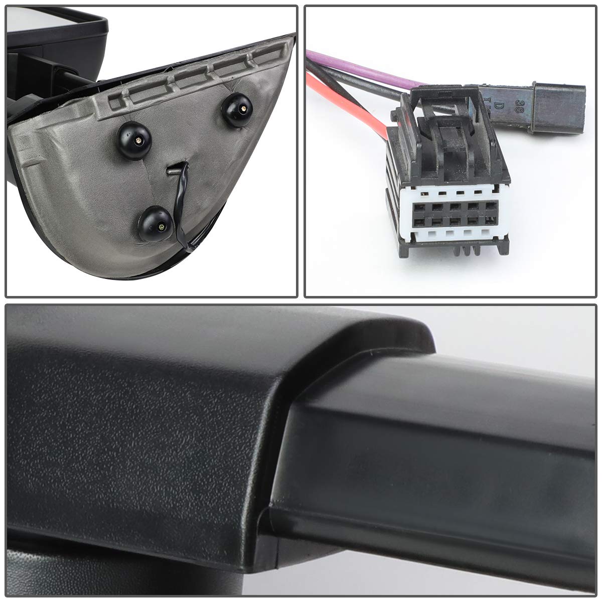 DNA MOTORING TWM-028-T888-BK-SM Black Manual Telescopic Power Adjust Towing Mirrors with Smoked LED Turn Signals & Heated Defrost | Compatible with 2007-2013 Chevy Silverado 1500/2500 HD | Perfect for Towing, Off-Roading & Winter Driving