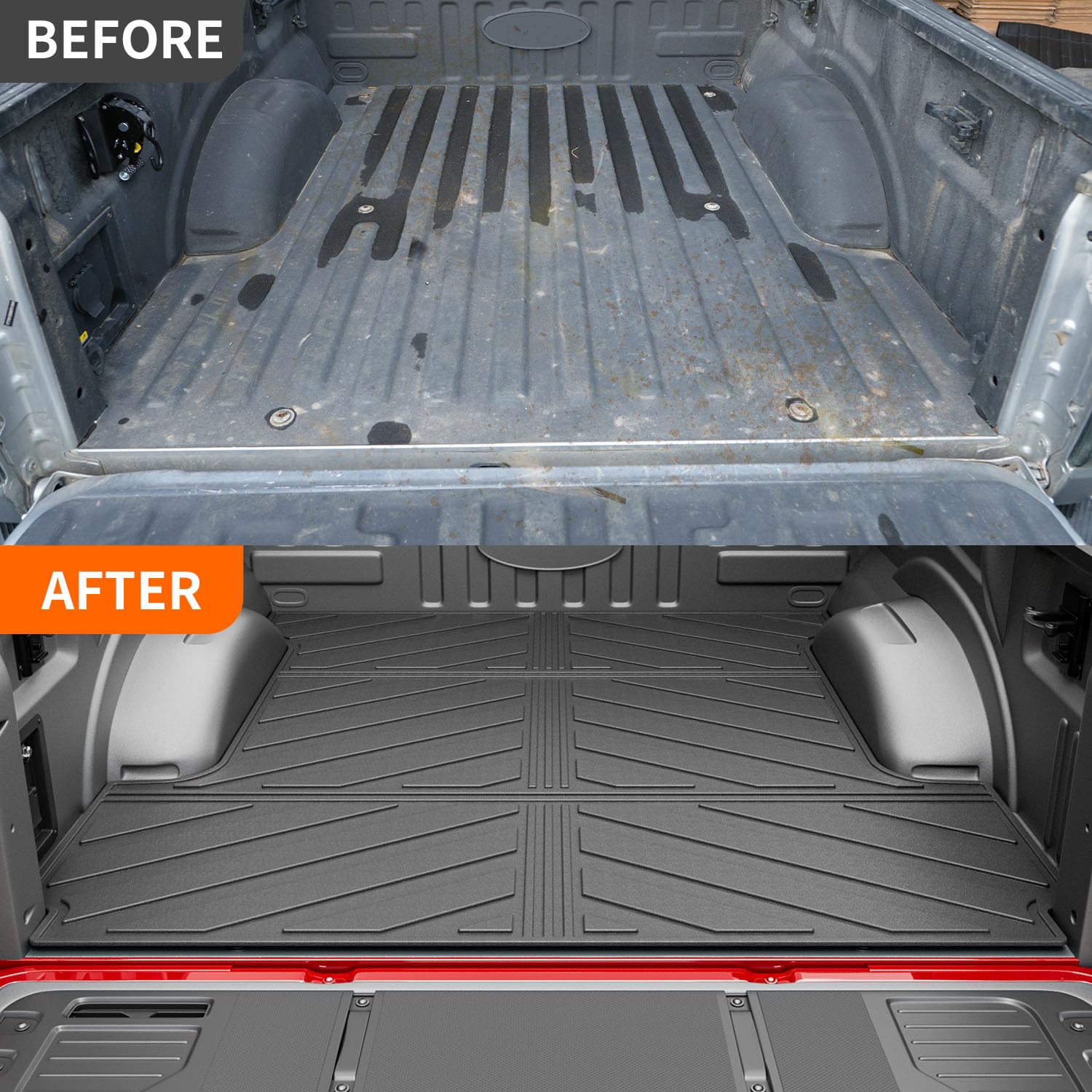 5.5FT TPE Truck Bed Liner Mat for 2015-2025 Ford F150 | Waterproof, Durable & Anti-Slip | Perfect for Hauling, Camping & Outdoor Adventures | Replacement Bed Mat Accessories (3-Fold Design)