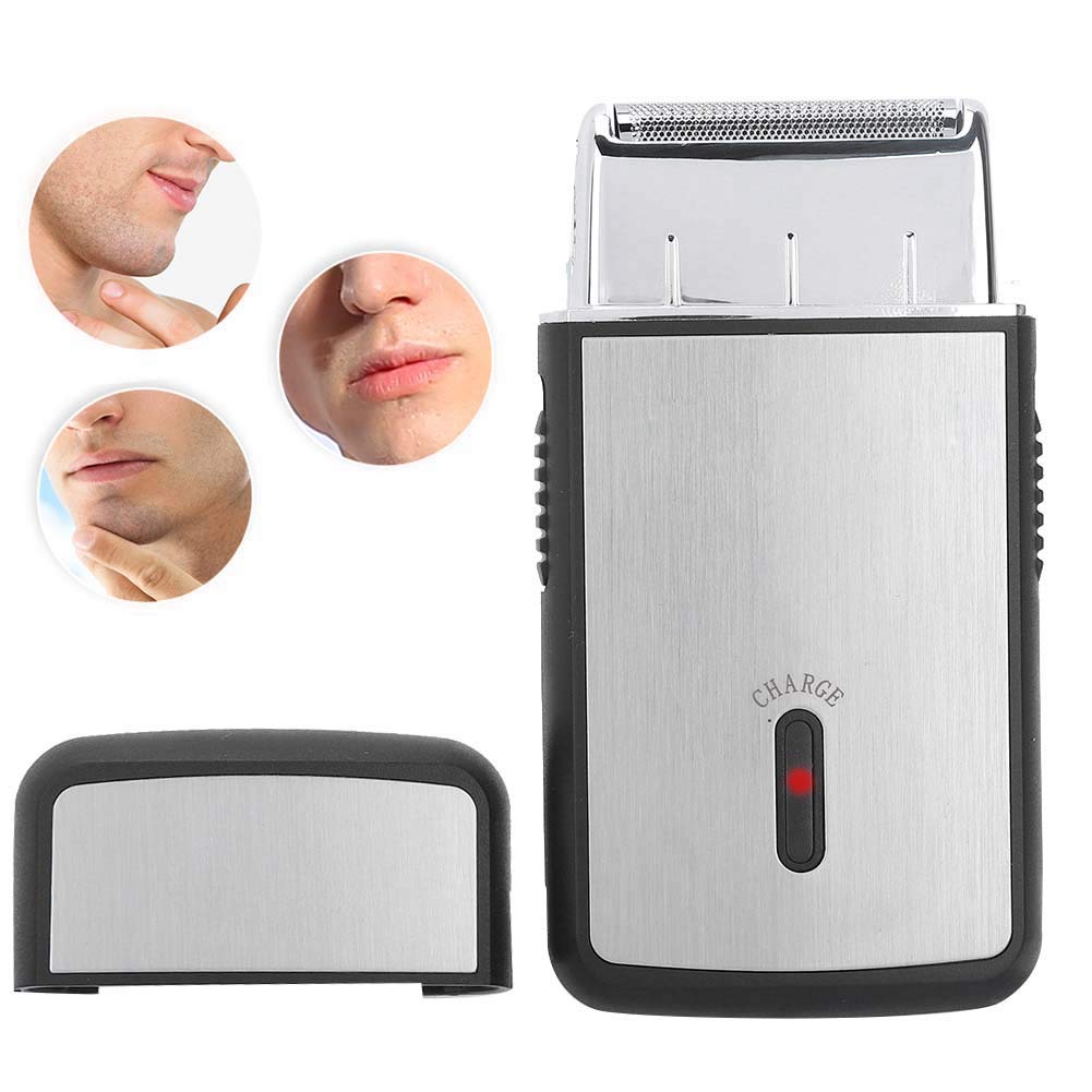 Professional Rechargeable Mini Electric Shaver for Men - Cordless Head & Facial Hair Trimmer Kit with Cleansing Brush | Perfect for Travel, Gym & Daily Grooming