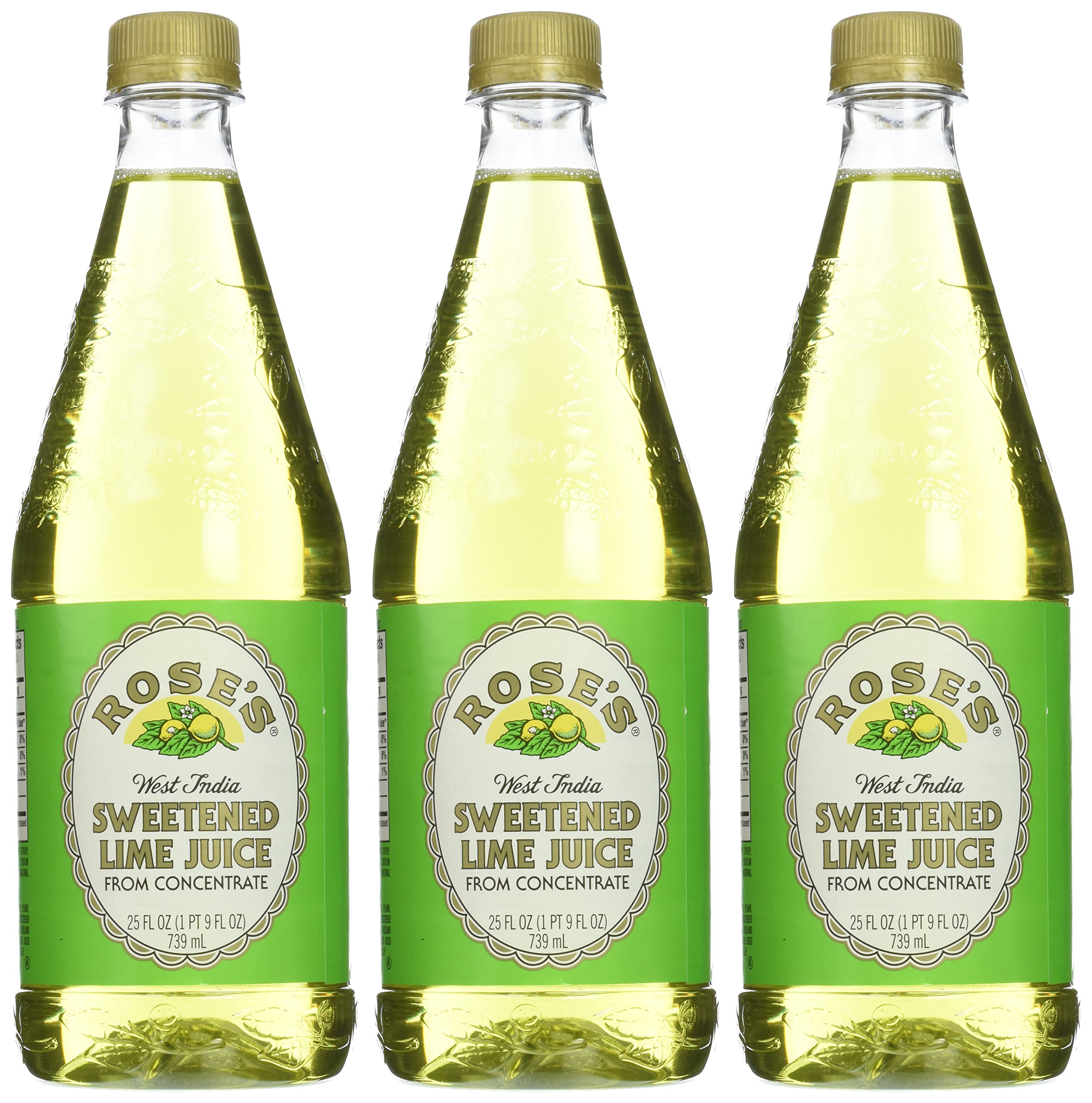 Rose's Lime Juice, 25 Fl Oz (Pack of 3) - Premium Lime Cordial for Cocktails, Mocktails & Cooking - Perfect for Margaritas, Mojitos & Baking