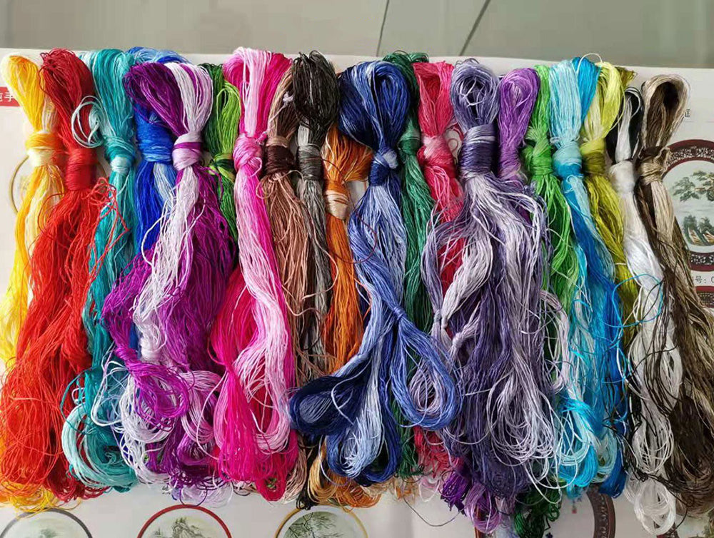 20m Suzhou Embroidery Mulberry Silk Thread (20m*100) - Premium Handmade Silk Embroidery Floss for Needlework, Cross Stitch & DIY Crafts - Perfect for Traditional Chinese Embroidery Projects