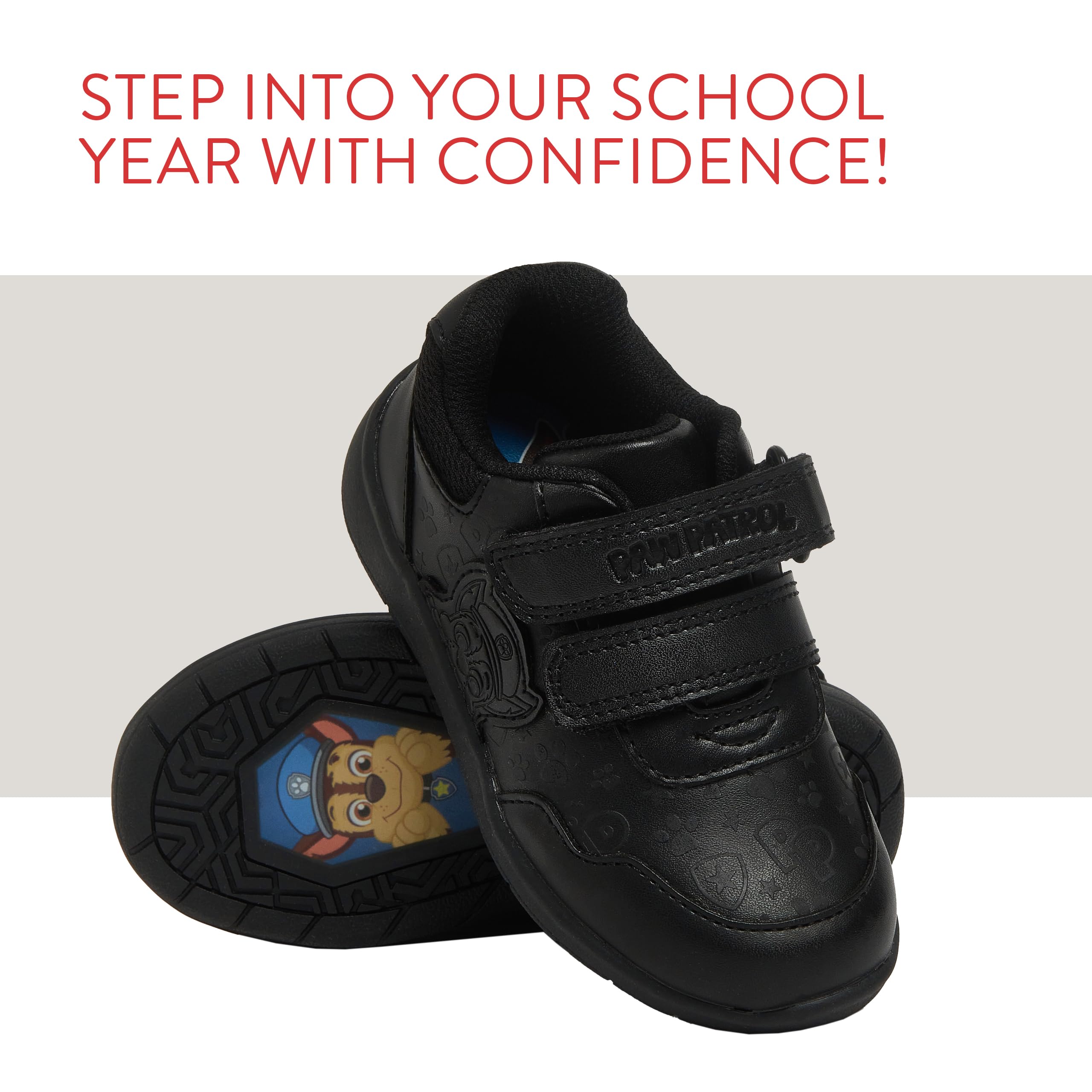 Paw Patrol Boys School Shoes - Chase Boys Trainers for Kids | Official Licensed Back to School Sneakers | Comfortable Lightweight Shoes for School, Play & Daily Wear