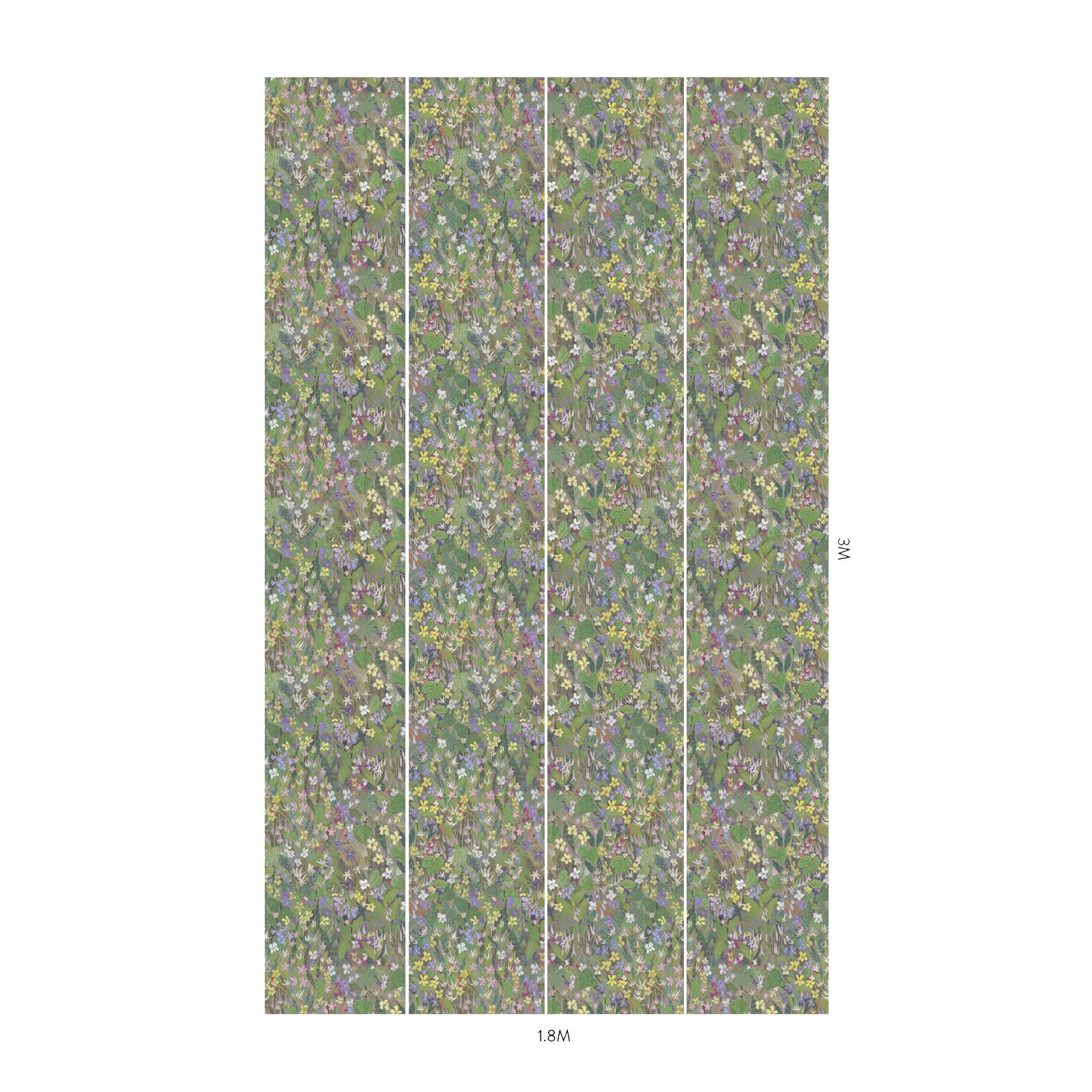 GARDENIA Wallpaper Verde - Elegant Floral Wallpaper for Home Decor - Perfect for Living Room, Bedroom & Dining Room