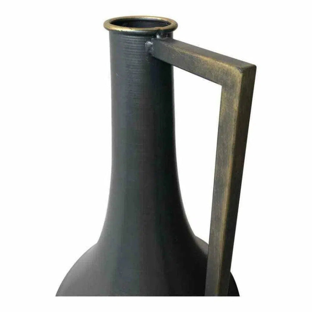 35 Inch Black Industrial Metal Vase - Modern Home Decor for Living Room, Office & Wedding Centerpieces