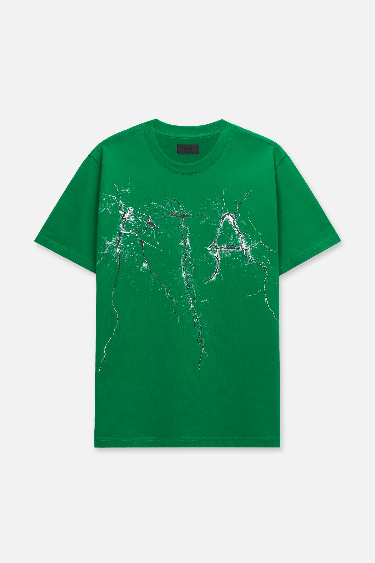 Liam Short Sleeve T-Shirt for Men | Green Cracked Logo Graphic Tee | Casual Streetwear & Everyday Outfit Essential