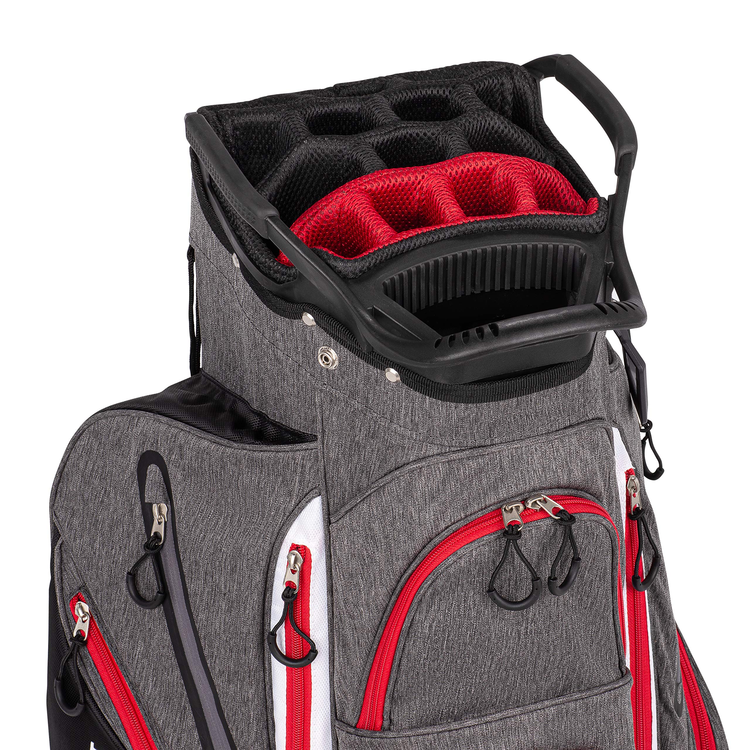 Founders Club Franklin Golf Push Cart Bag - Lightweight Riding Cart Bag with Full Rain Cover, Secure Base, 15-Way Divider & External Putter Tube - Perfect for Golf Tournaments & Practice Rounds - Embroidery Panel for Personalization