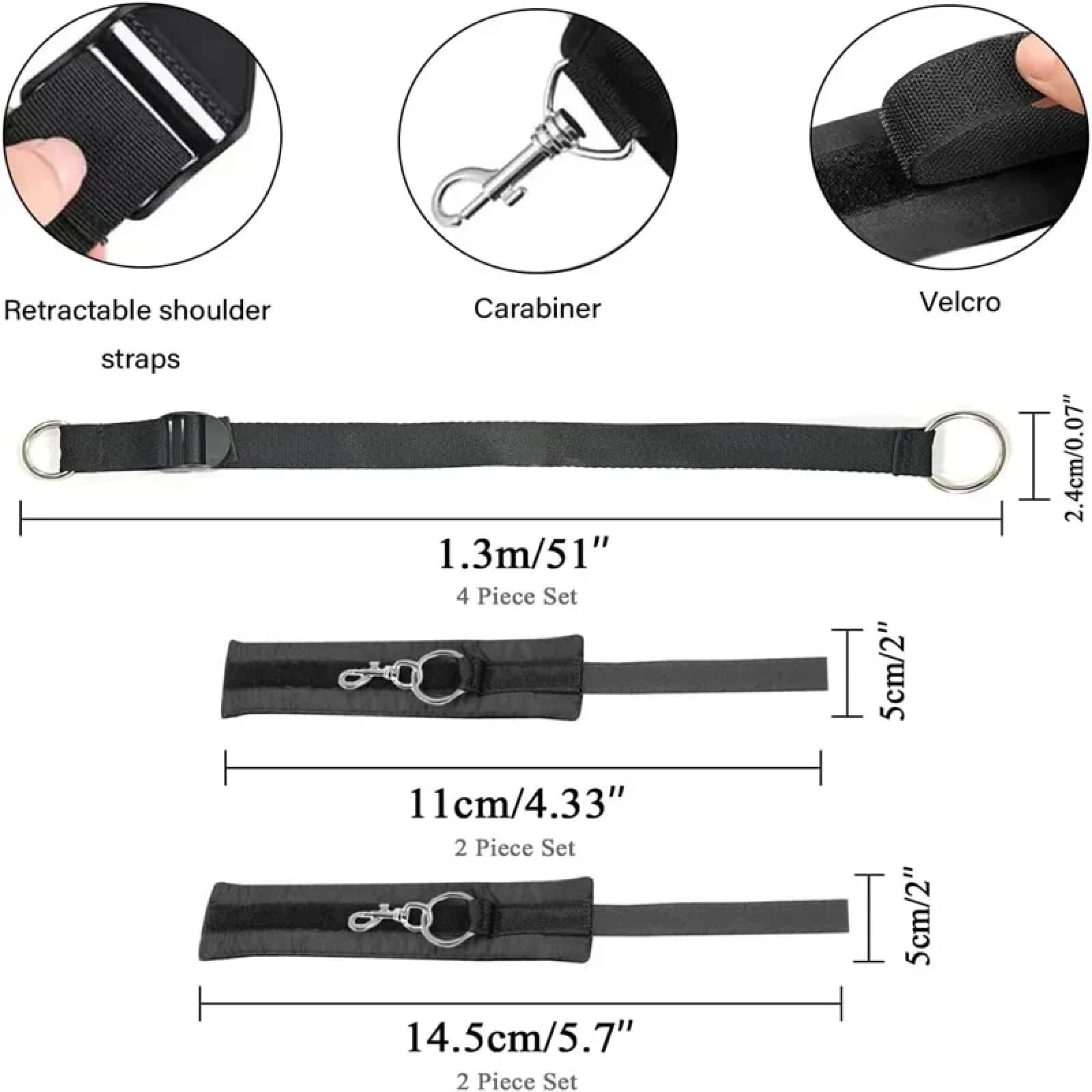BDSM Bondage Kit - SM Bed Restraint Set, Adult Sex Toys with Ankle Cuffs, Bondage Rope & Strap for Couples Play - Perfect for Spicing Up Your Bedroom & BDSM Scenes