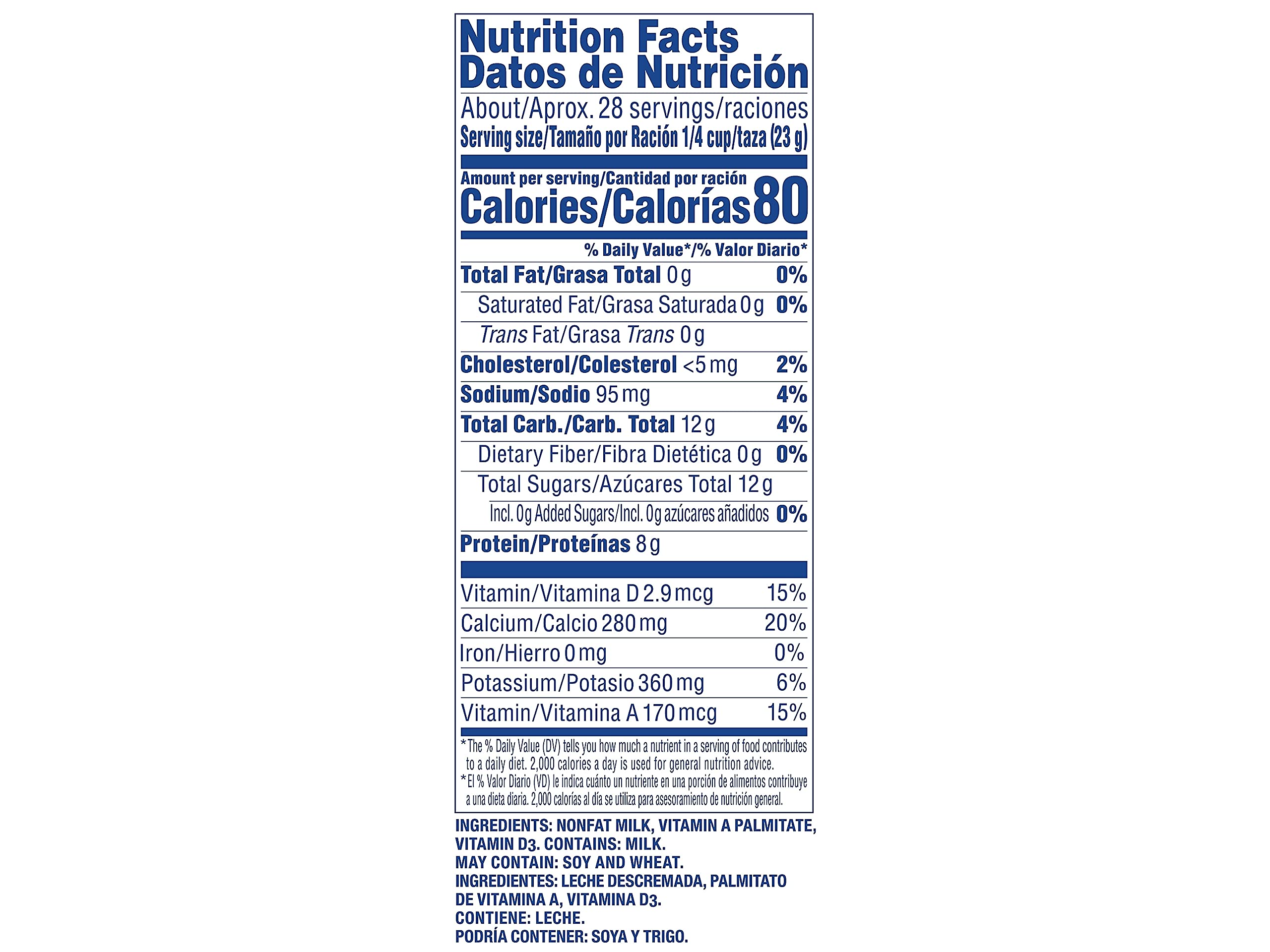Carnation® Instant Nonfat Dry Milk Powder - Unsweetened, 22.75 oz Canister (Pack of 4) | Great for Baking, Coffee Creamer & Emergency Food Storage