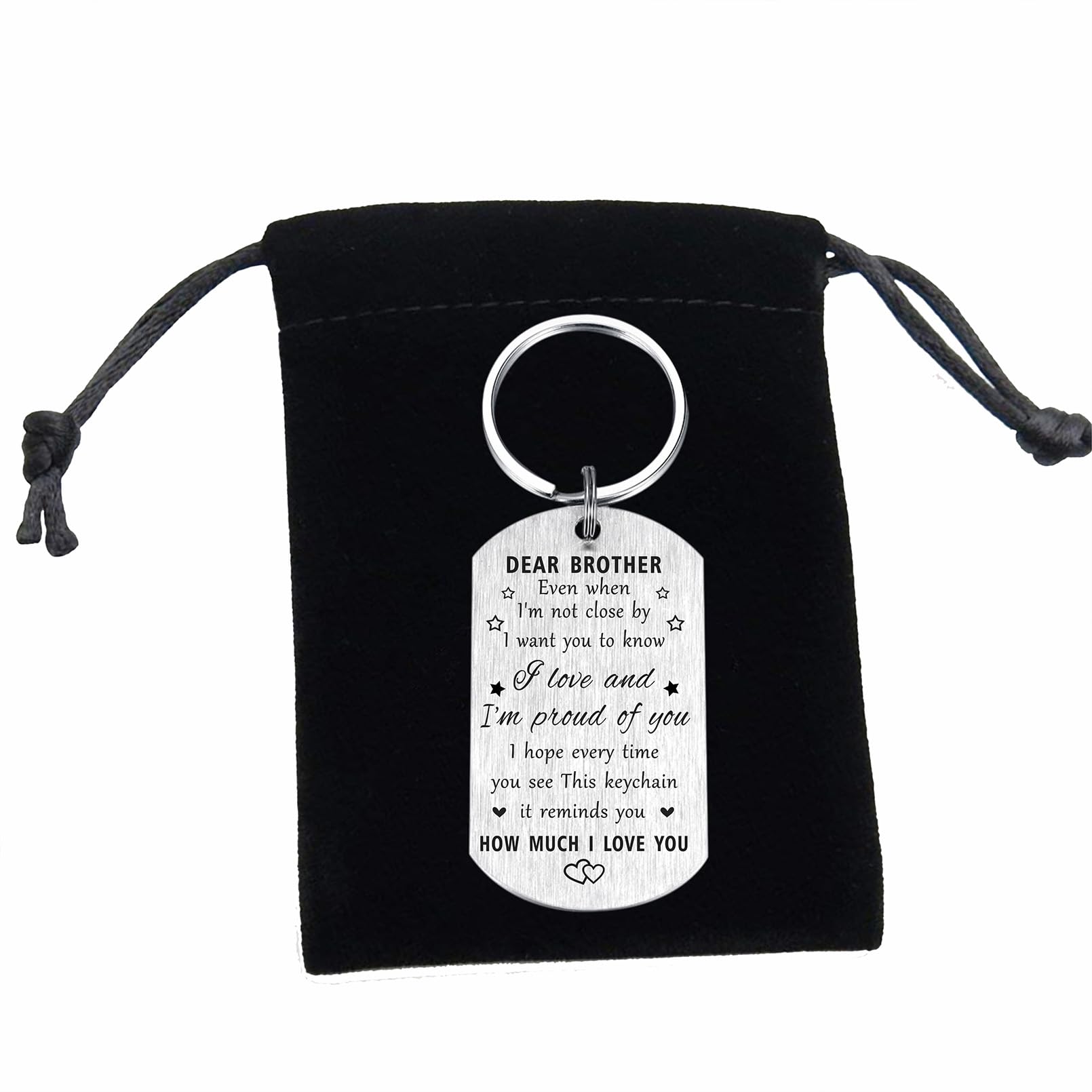 Resdink Brother Gifts from Sister - Engraved Keychain for Men & Boys - Perfect Birthday & Graduation Present for Brother - Ideal for Daily Use, Special Occasions & Keepsakes